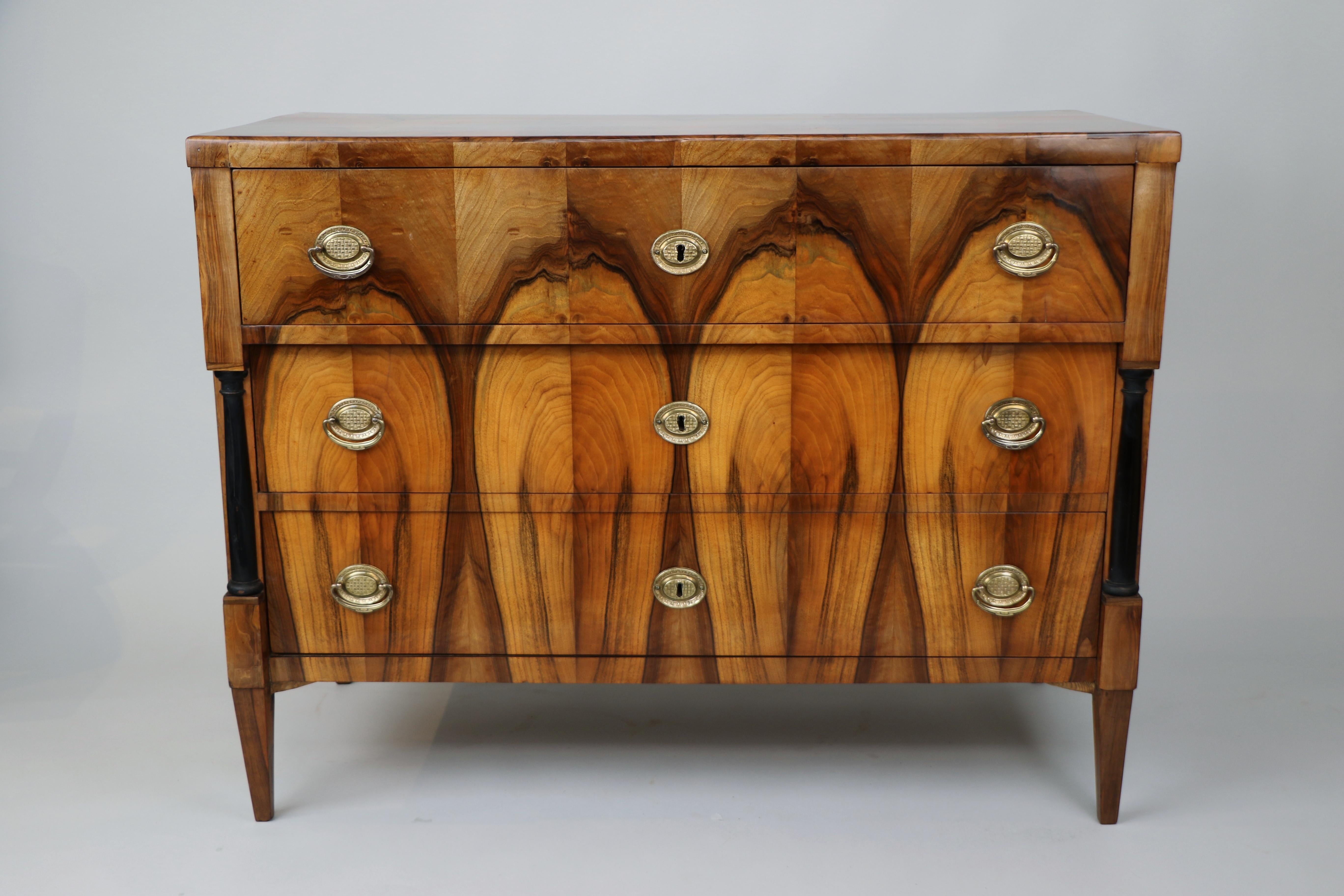Austrian 19th Century Exceptional Biedermeier Pair of Chests of Drawers. Vienna c. 1825 For Sale