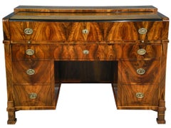 19th Century Exceptional Biedermeier Walnut Drop Front Desk. Vienna, c. 1825.
