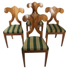 19th Century Exceptional Set of Four Biedermeier Chairs. Vienna, c. 1825.