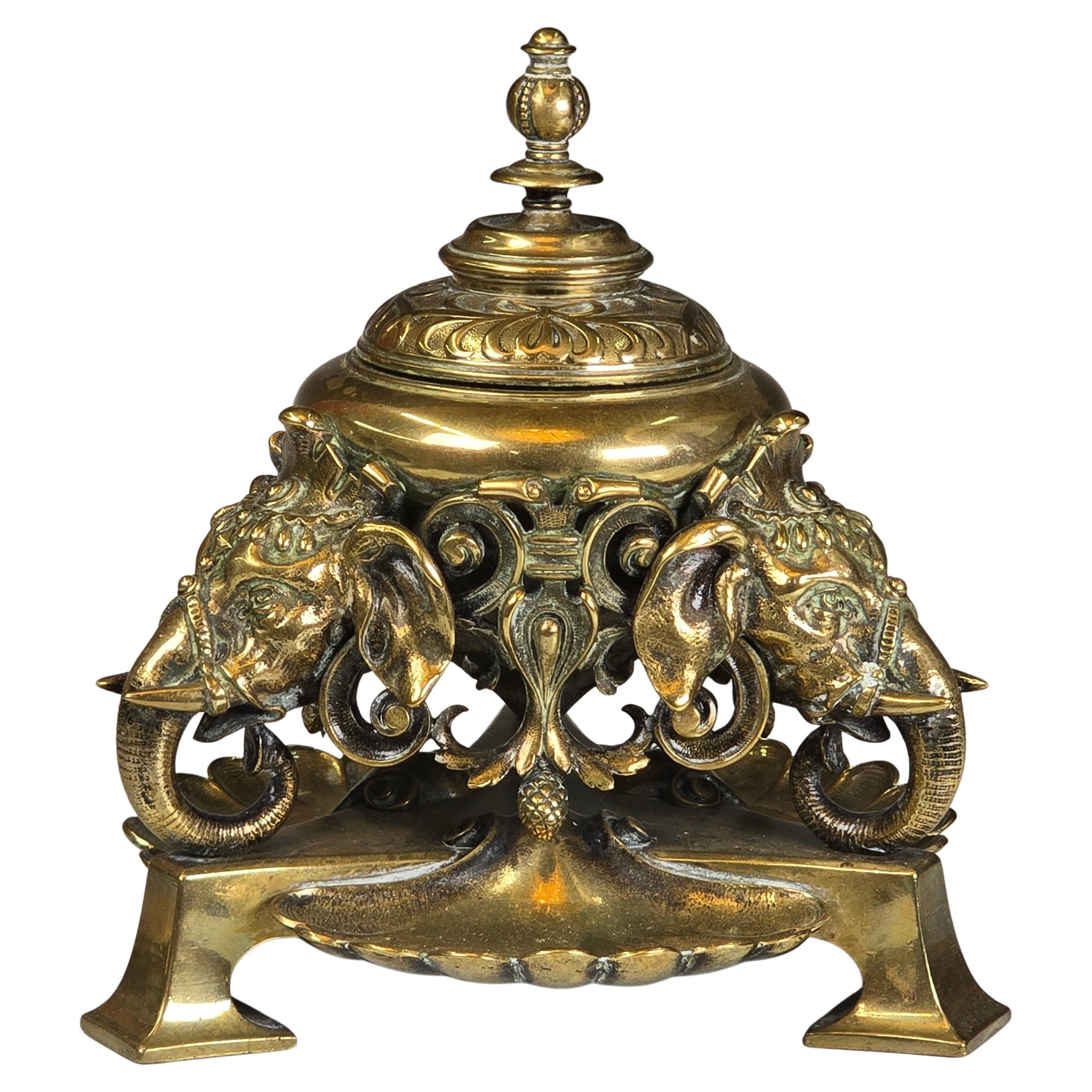 19th Century Exoticism Elephant Inkwell