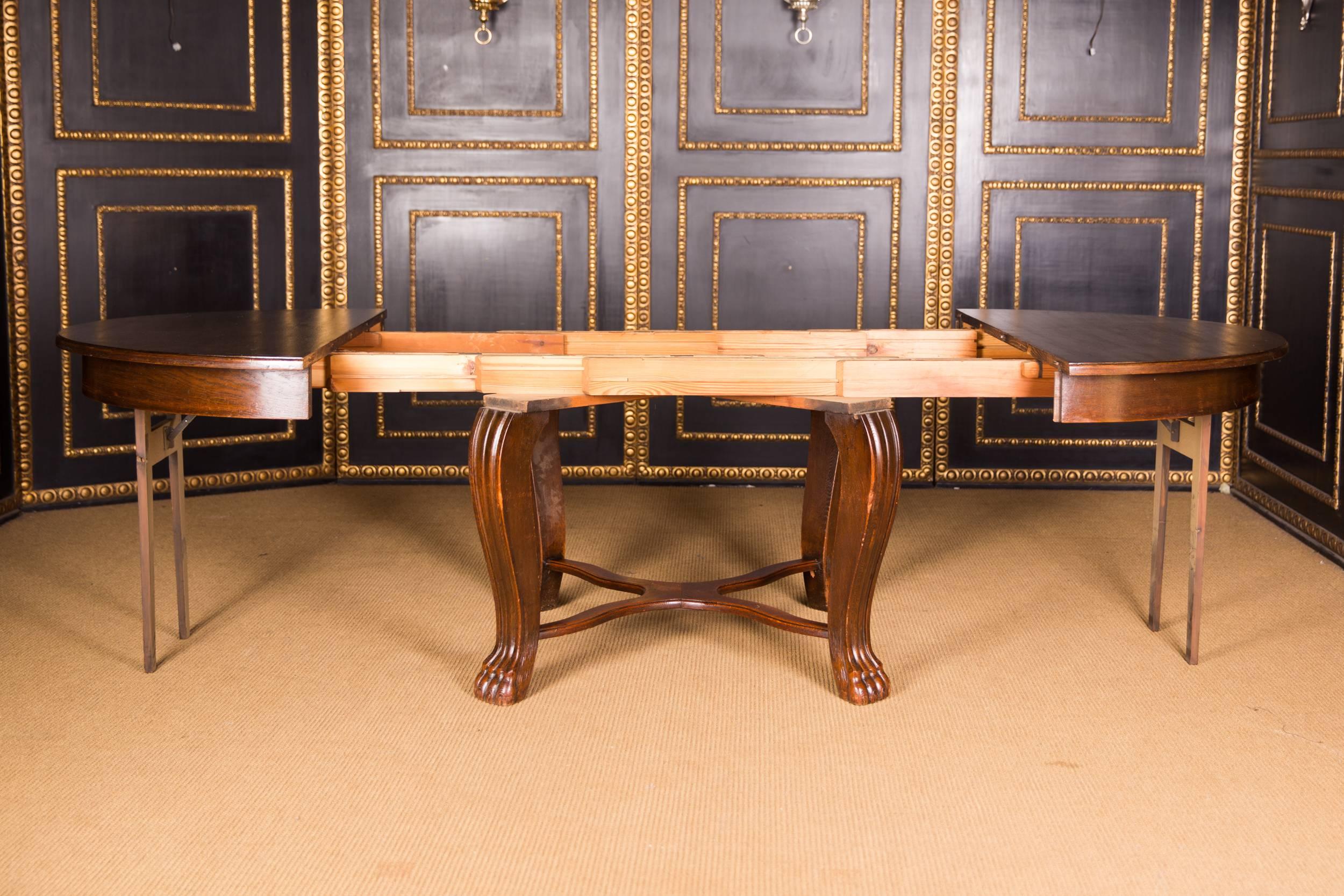 19th Century Extendable Dining Table with Paws, Neo Renaissance Period 1