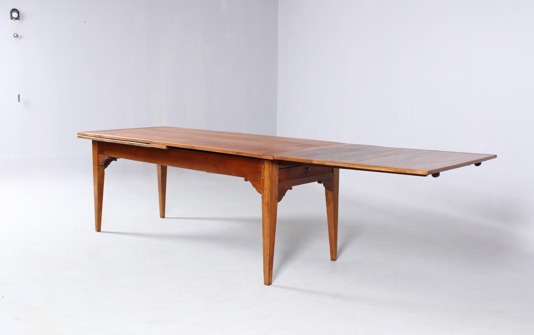 19th Century Extendable Farm Table, for up to 12 people, Cherrywood 8