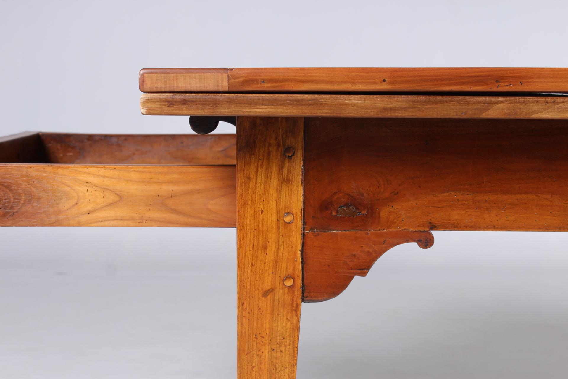 19th Century Extendable Farm Table, for up to 12 people, Cherrywood 10