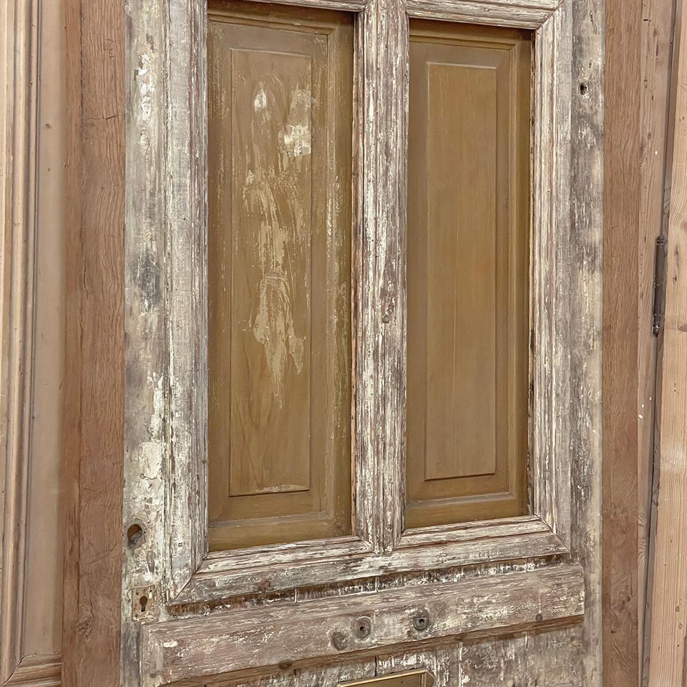 19th Century Exterior Door in Original Jam with Transom In Good Condition For Sale In Dallas, TX