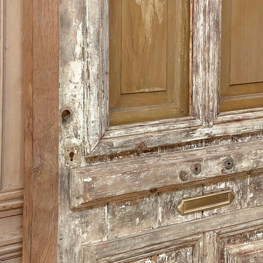 Außentür aus originalem Jam mit Transom aus dem 19. Jahrhundert (Eichenholz) im Angebot