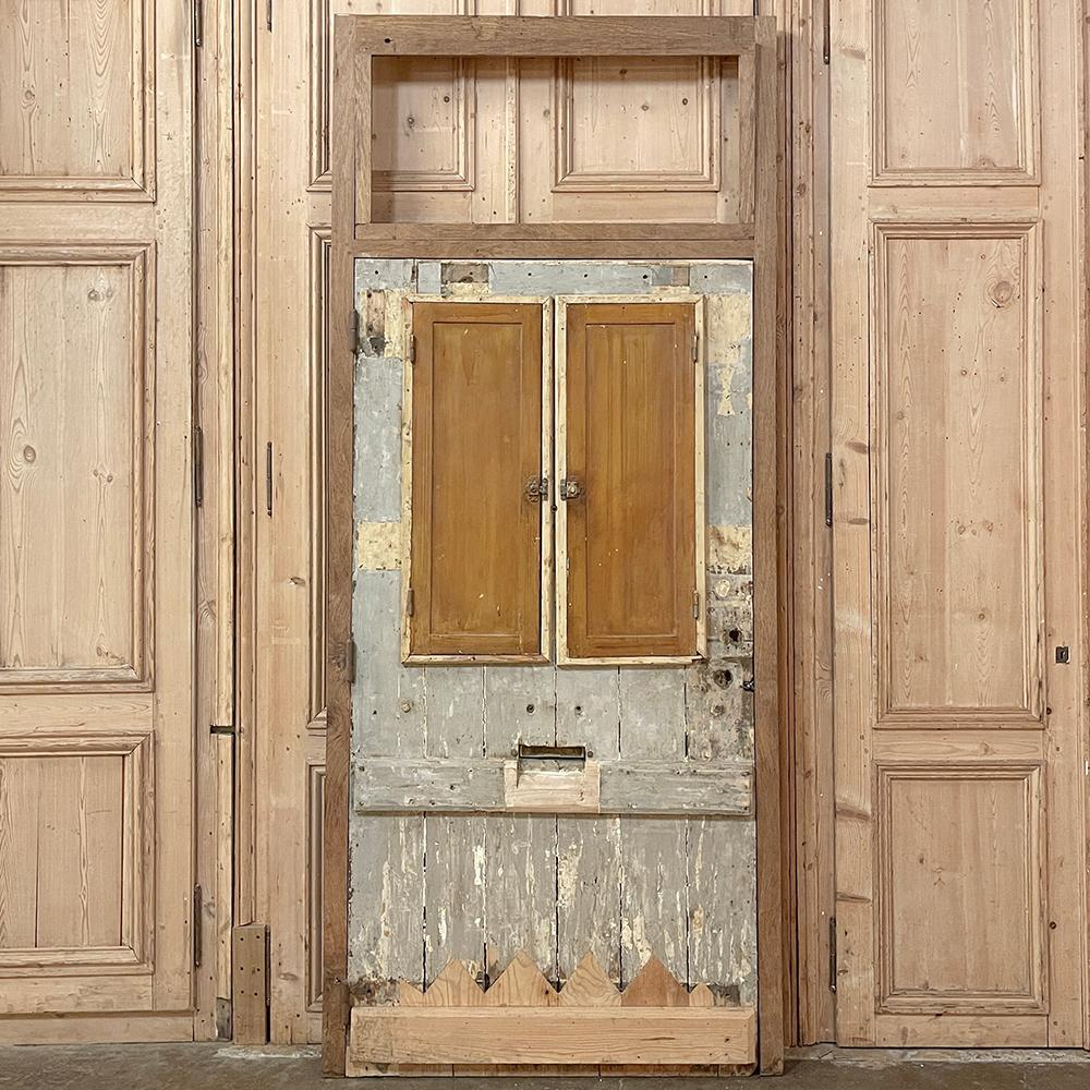 Außentür aus originalem Jam mit Transom aus dem 19. Jahrhundert im Angebot 2