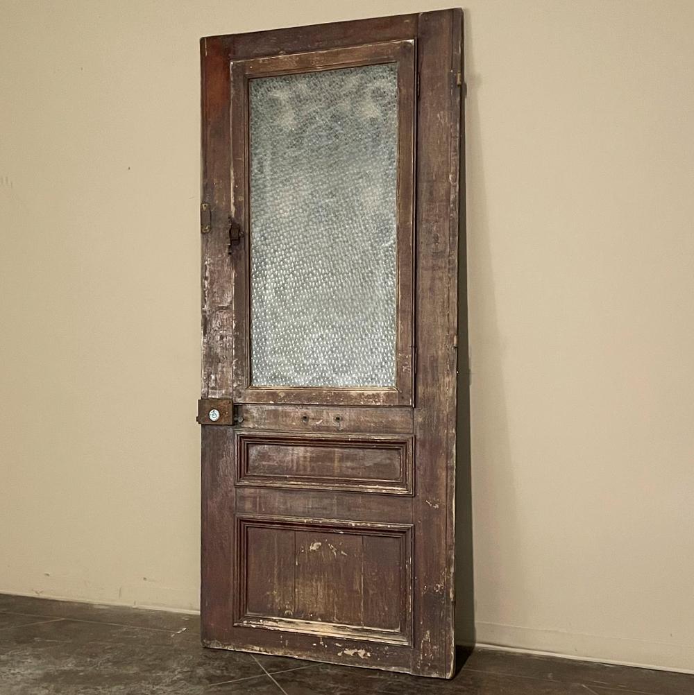 19th Century Exterior Door with Cast Iron Insert In Good Condition In Dallas, TX