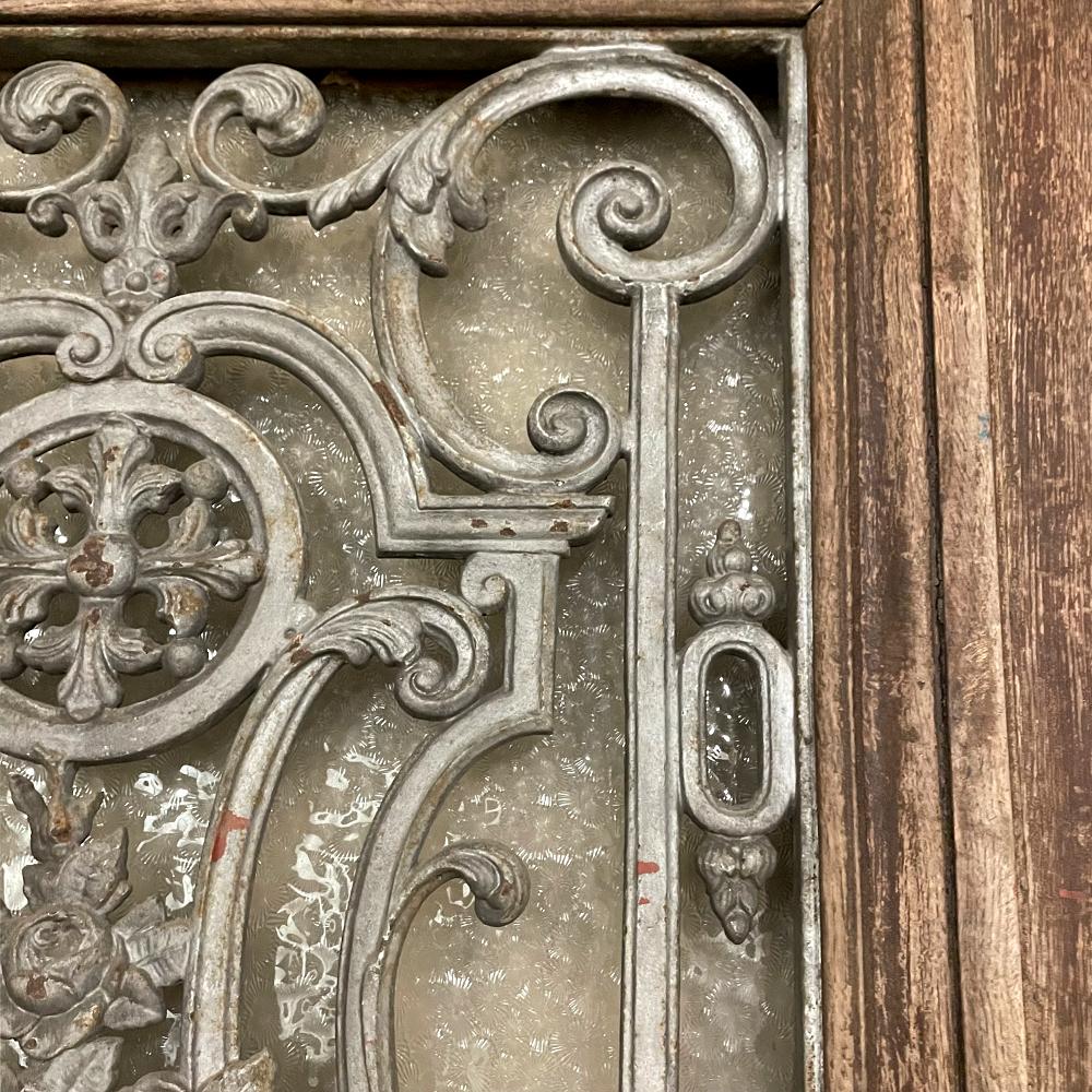 19th Century Exterior Door with Cast Iron Insert 2