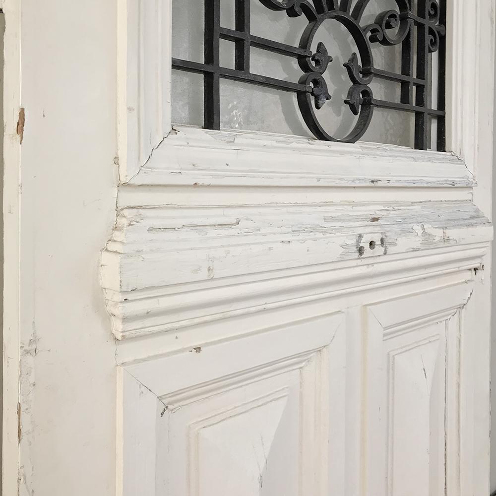 19th Century Exterior Door with Wrought Iron 3