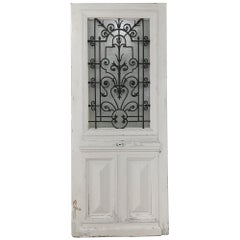 19th Century Exterior Door with Wrought Iron