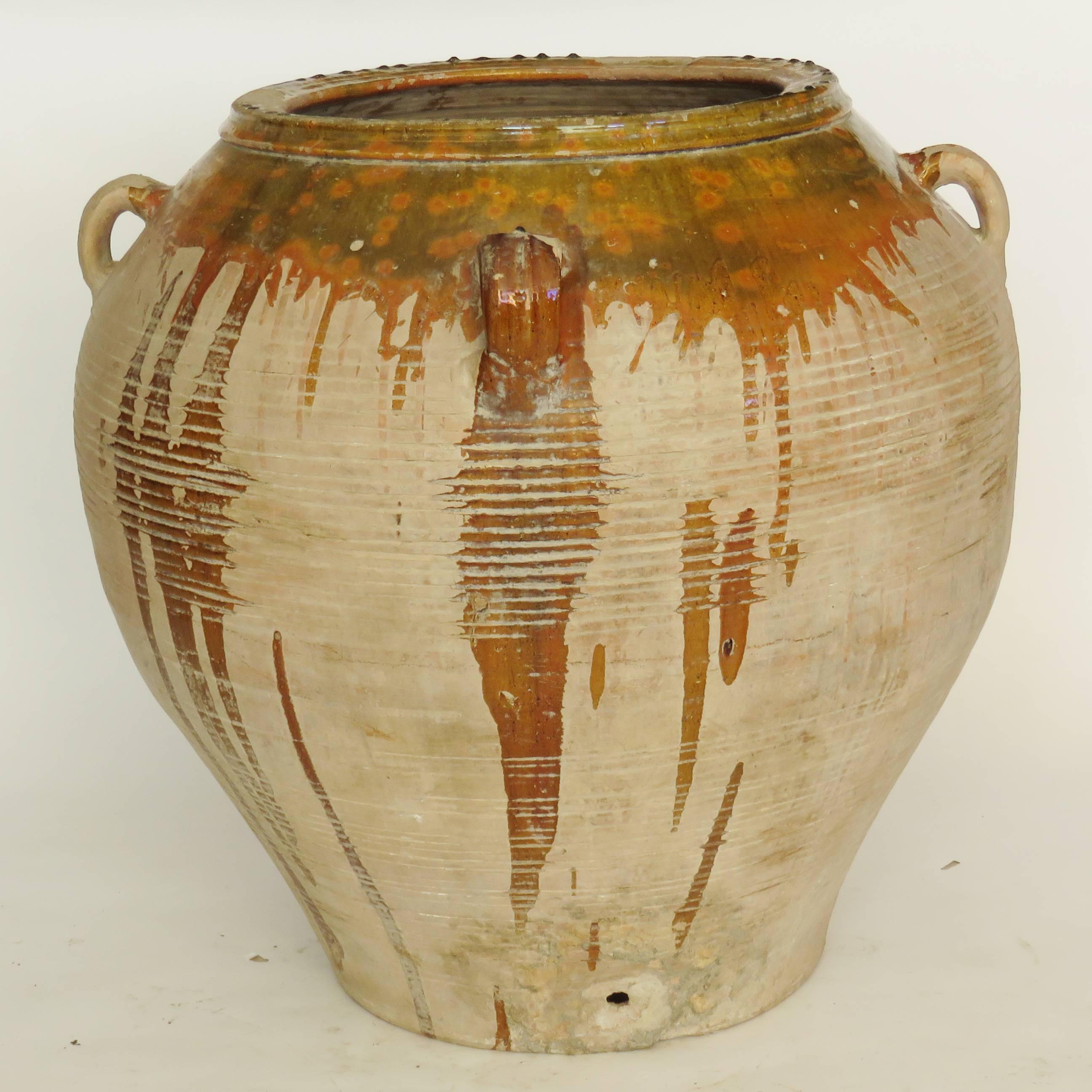 19th Century Extra Fat Glazed Ceramic Jar For Sale 2
