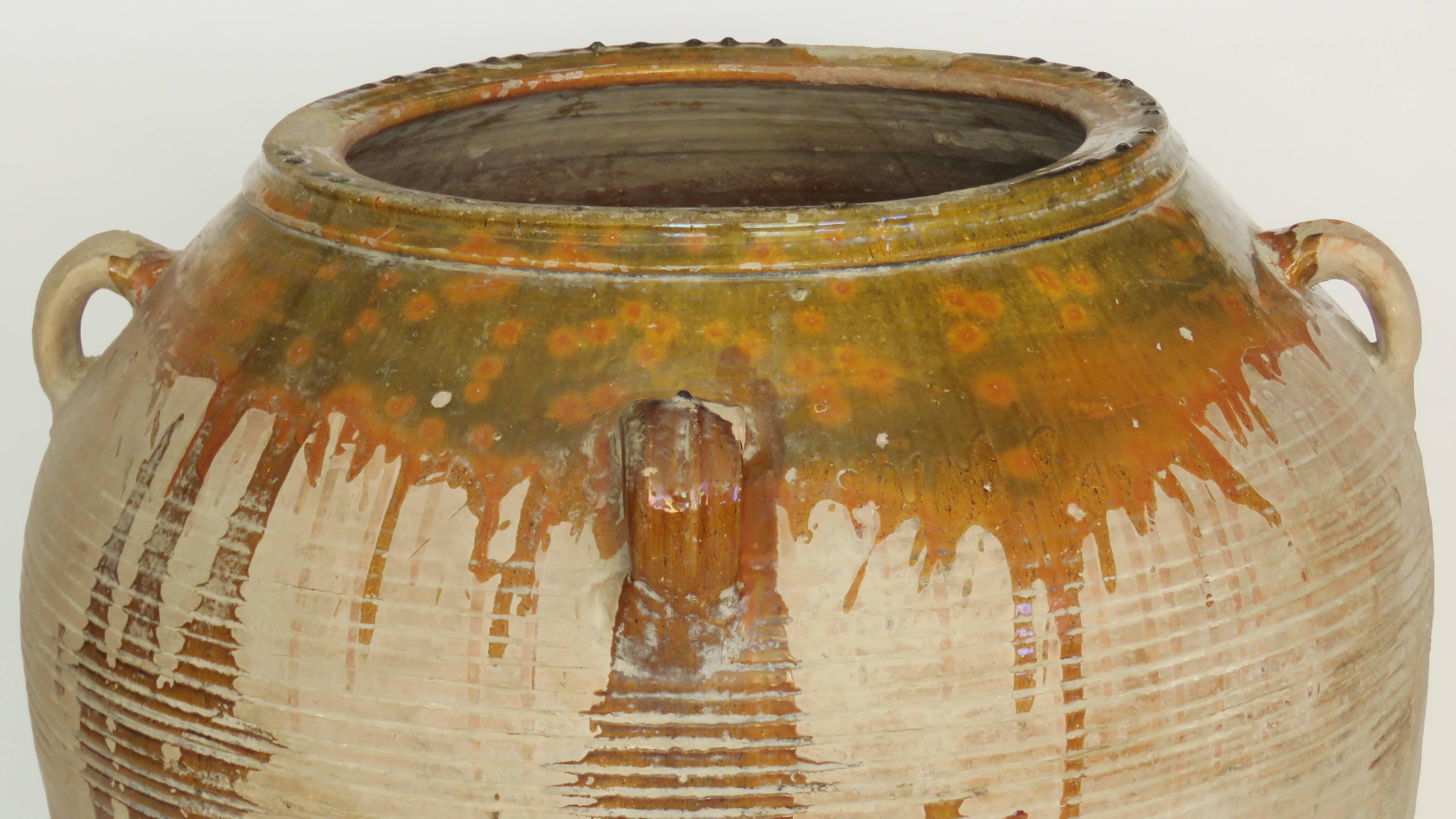 19th Century Extra Fat Glazed Ceramic Jar For Sale 3