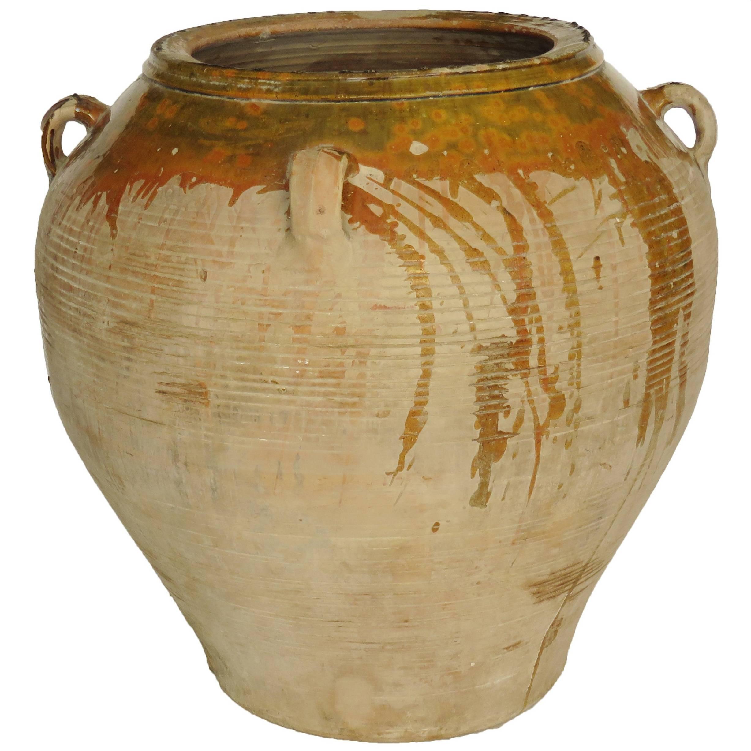 19th Century Extra Fat Glazed Ceramic Jar For Sale