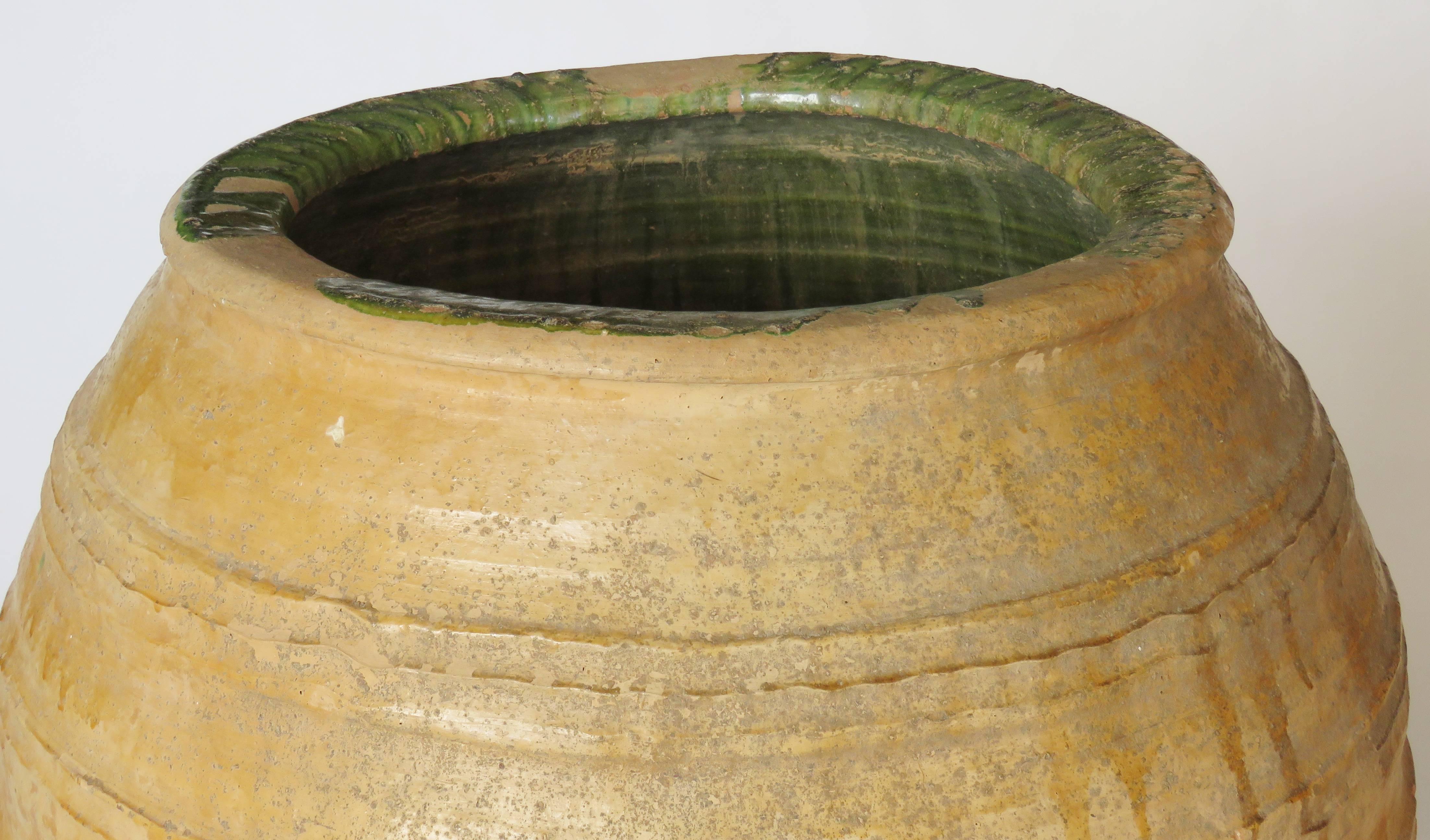 Glazed 19th Century Extra Large Ceramic Jar For Sale