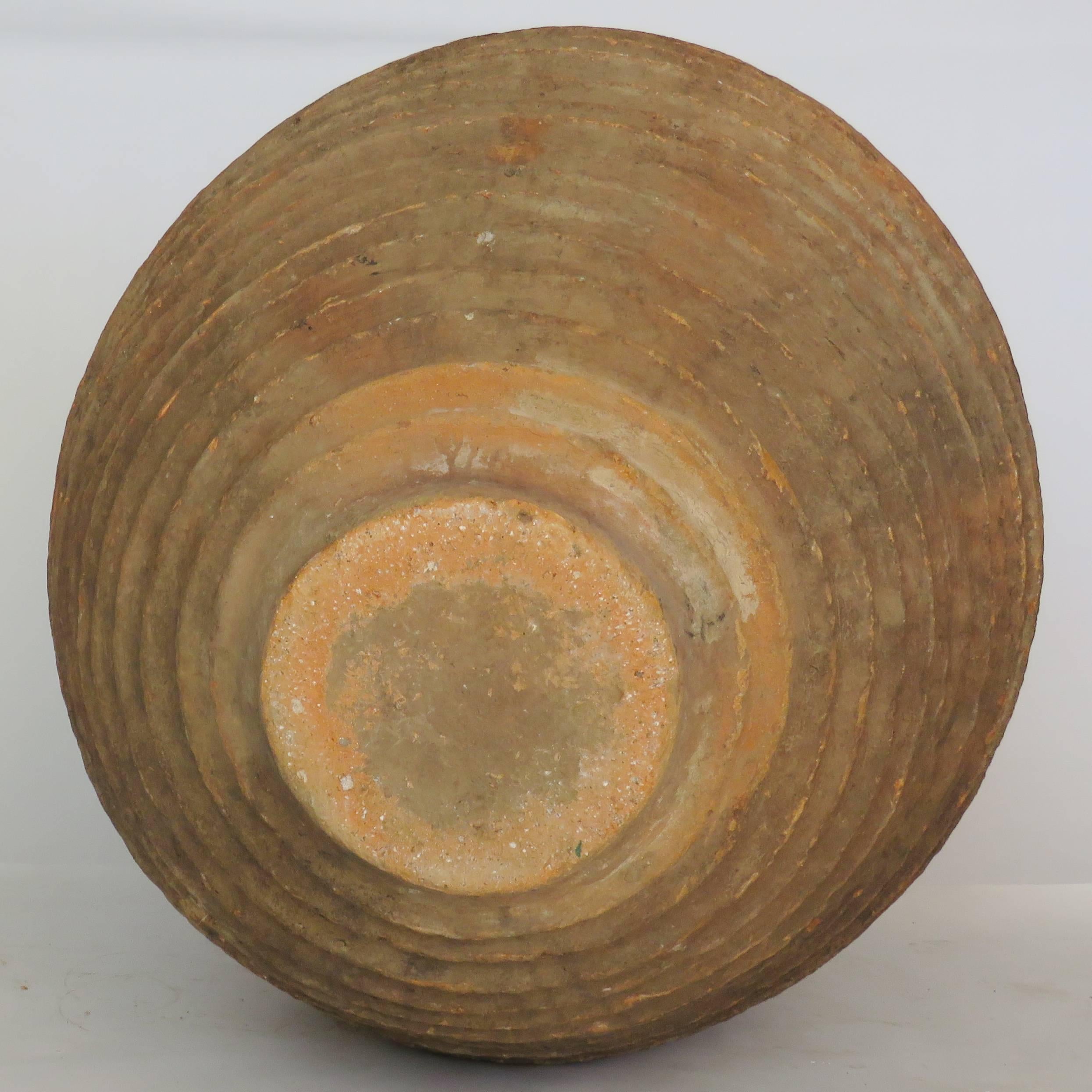 19th Century Extra Large Ribbed Ceramic Jar 4