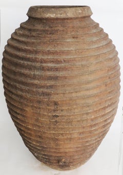 19th Century Extra Large Ribbed Ceramic Jar