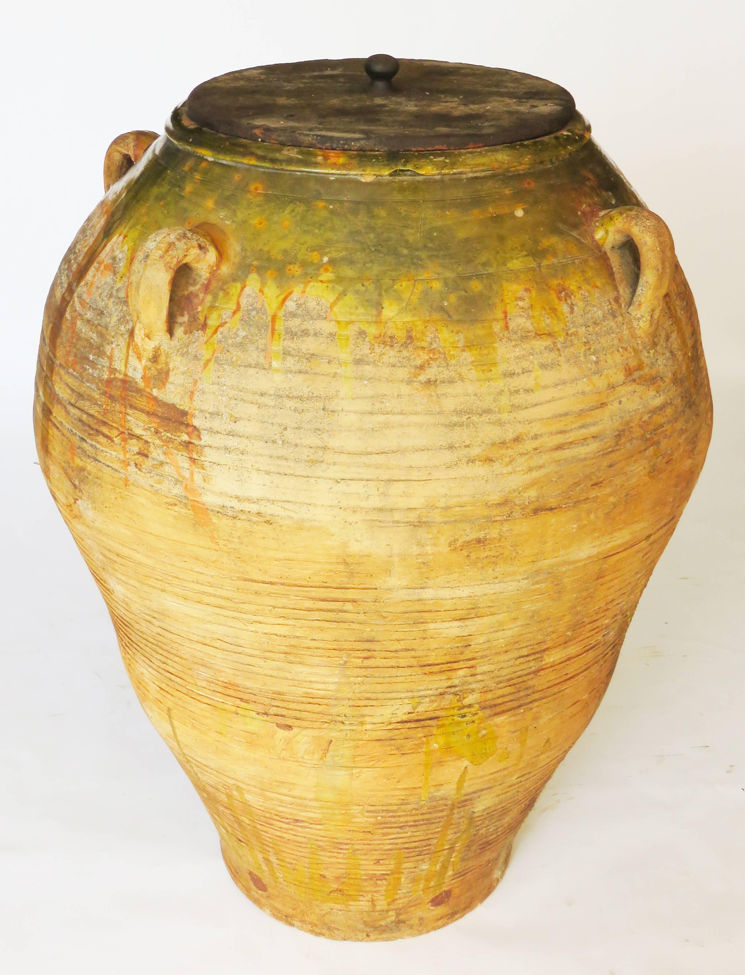 19th Century Extra Large Semi Glazed Ceramic Jar For Sale 5