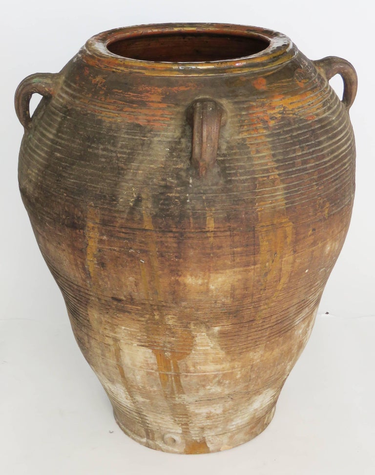 19th Century Extra Large Semi Glazed Ceramic Jar For Sale at 1stDibs