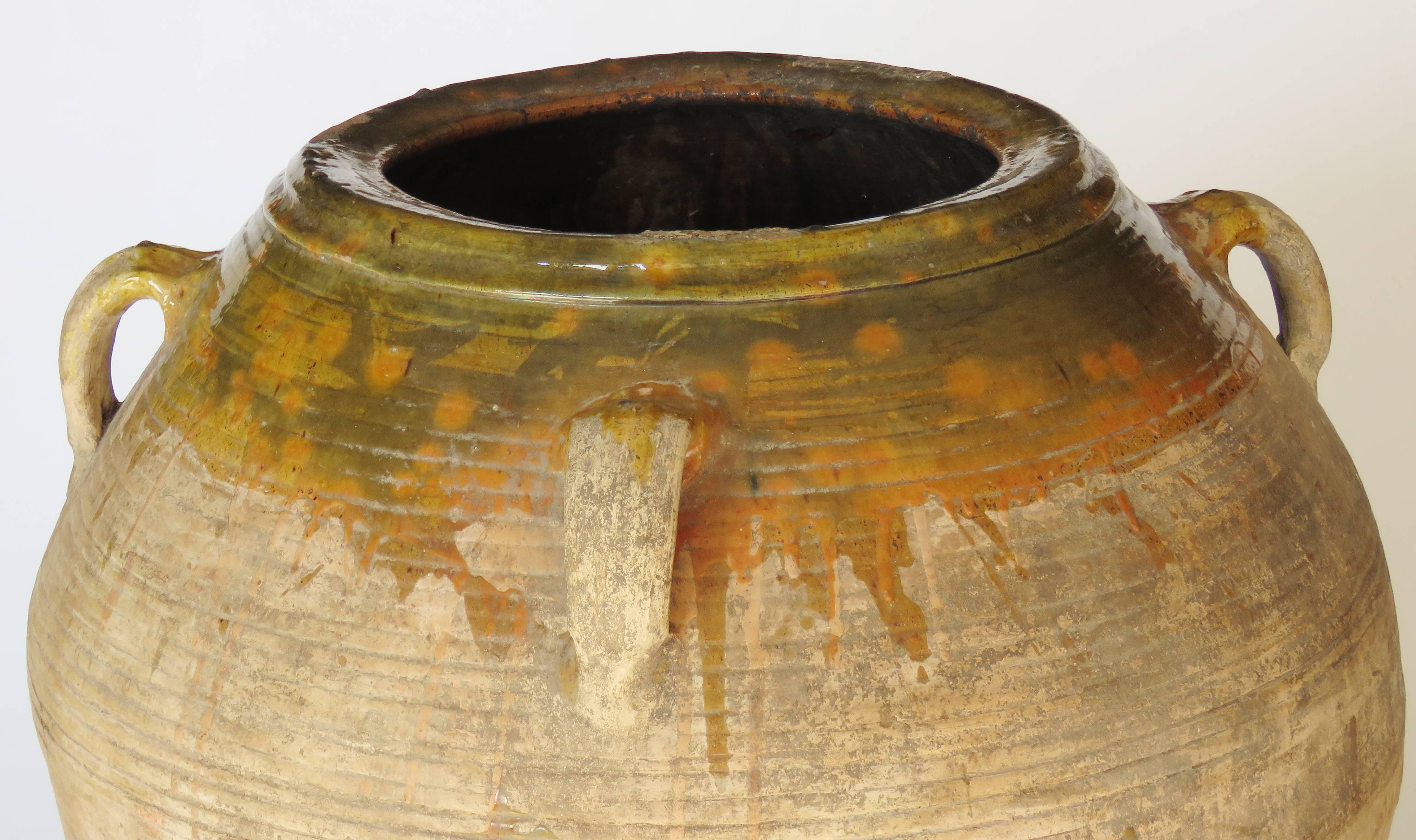 19th Century Extra Large Semi Glazed Ceramic Jar For Sale 1