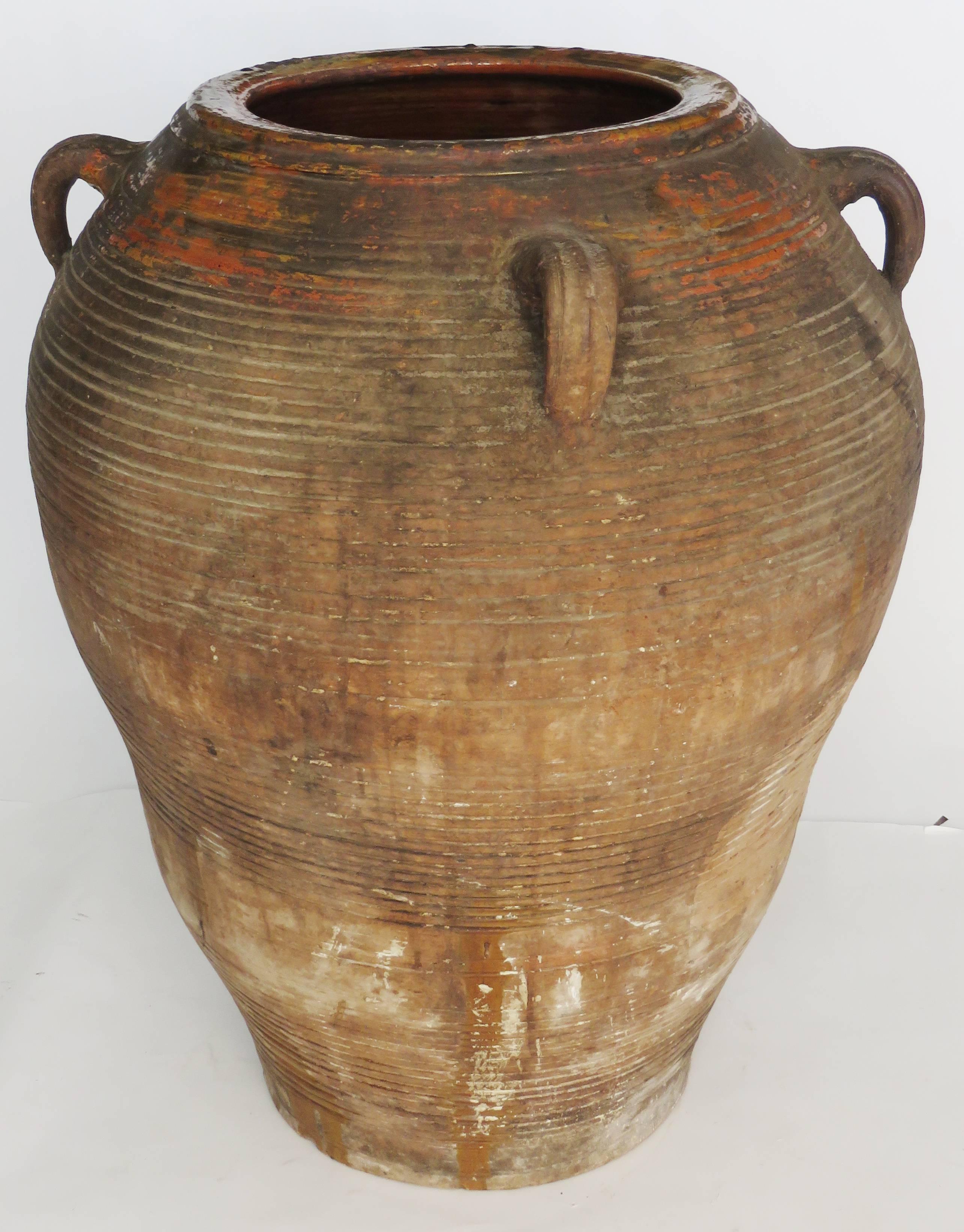 19th Century Extra Large Semi Glazed Ceramic Jar For Sale 2