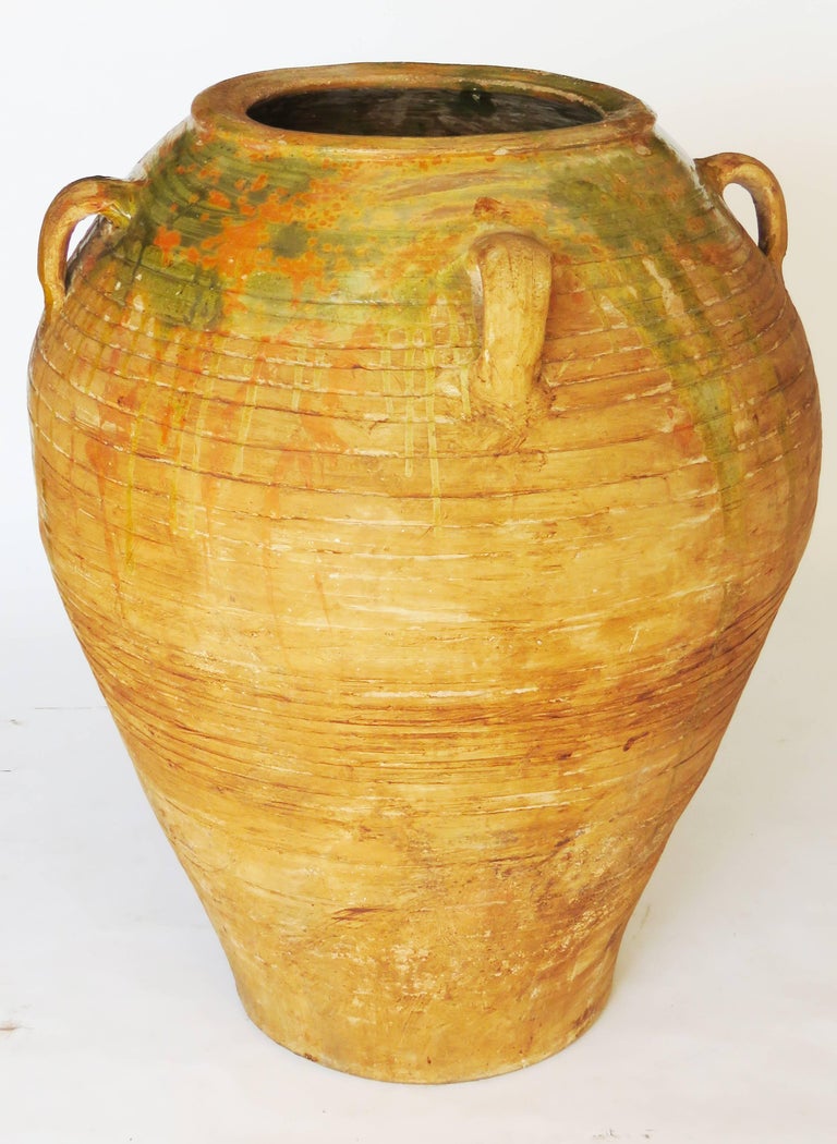 19th Century Extra Large Semi Glazed Ceramic Jar For Sale at 1stDibs