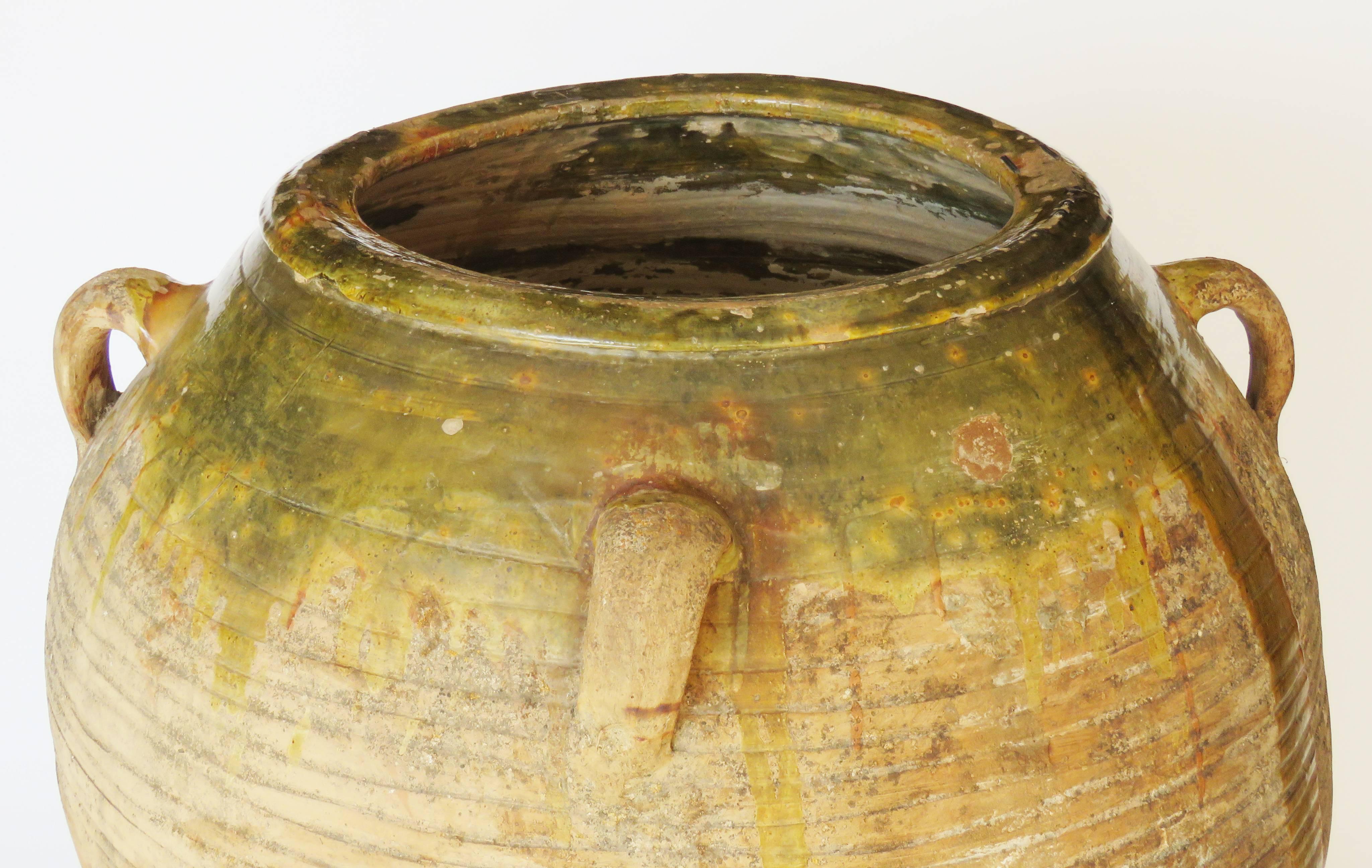 19th Century Extra Large Semi Glazed Ceramic Jar For Sale 2