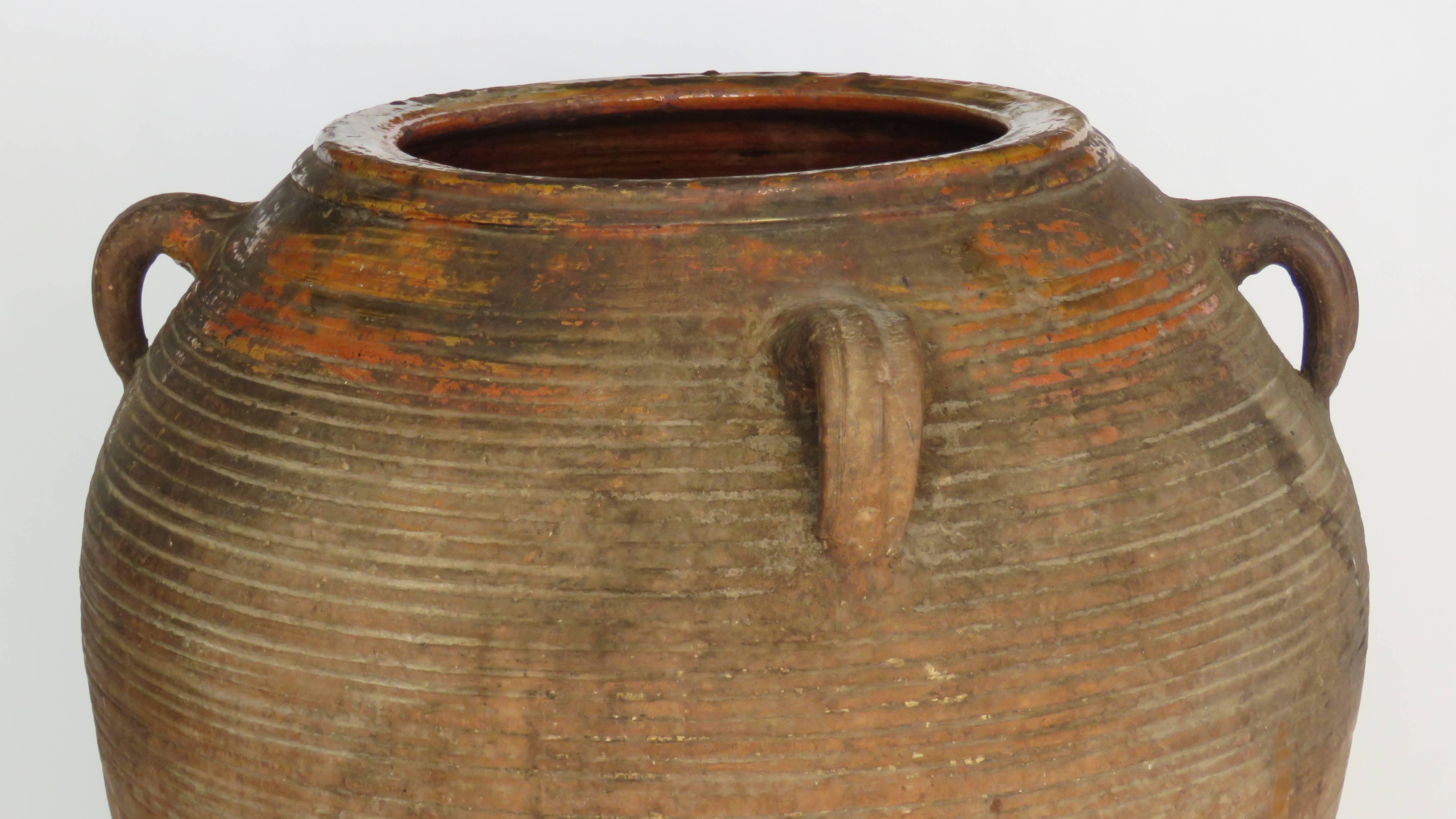 19th Century Extra Large Semi Glazed Ceramic Jar For Sale 3