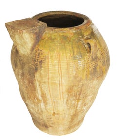 19th Century Extra Large Semi Glazed Jar with Support to Place Smaller Honey Pot