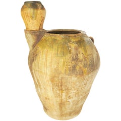 19th Century Extra Large Semi Glazed Jar with Support to Place Smaller Honey Pot
