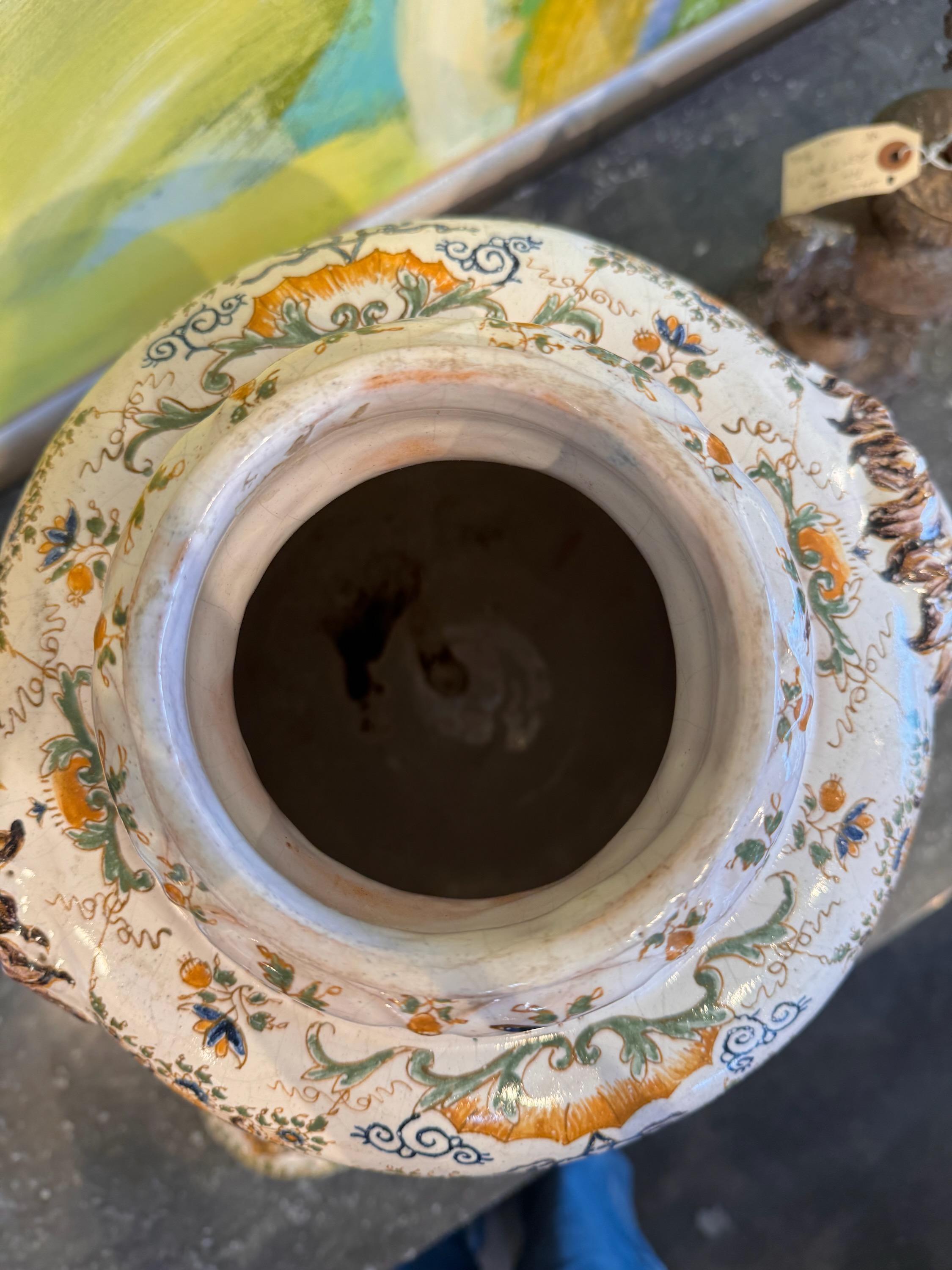 19th Century Faience Urn In Good Condition For Sale In Charlottesville, VA