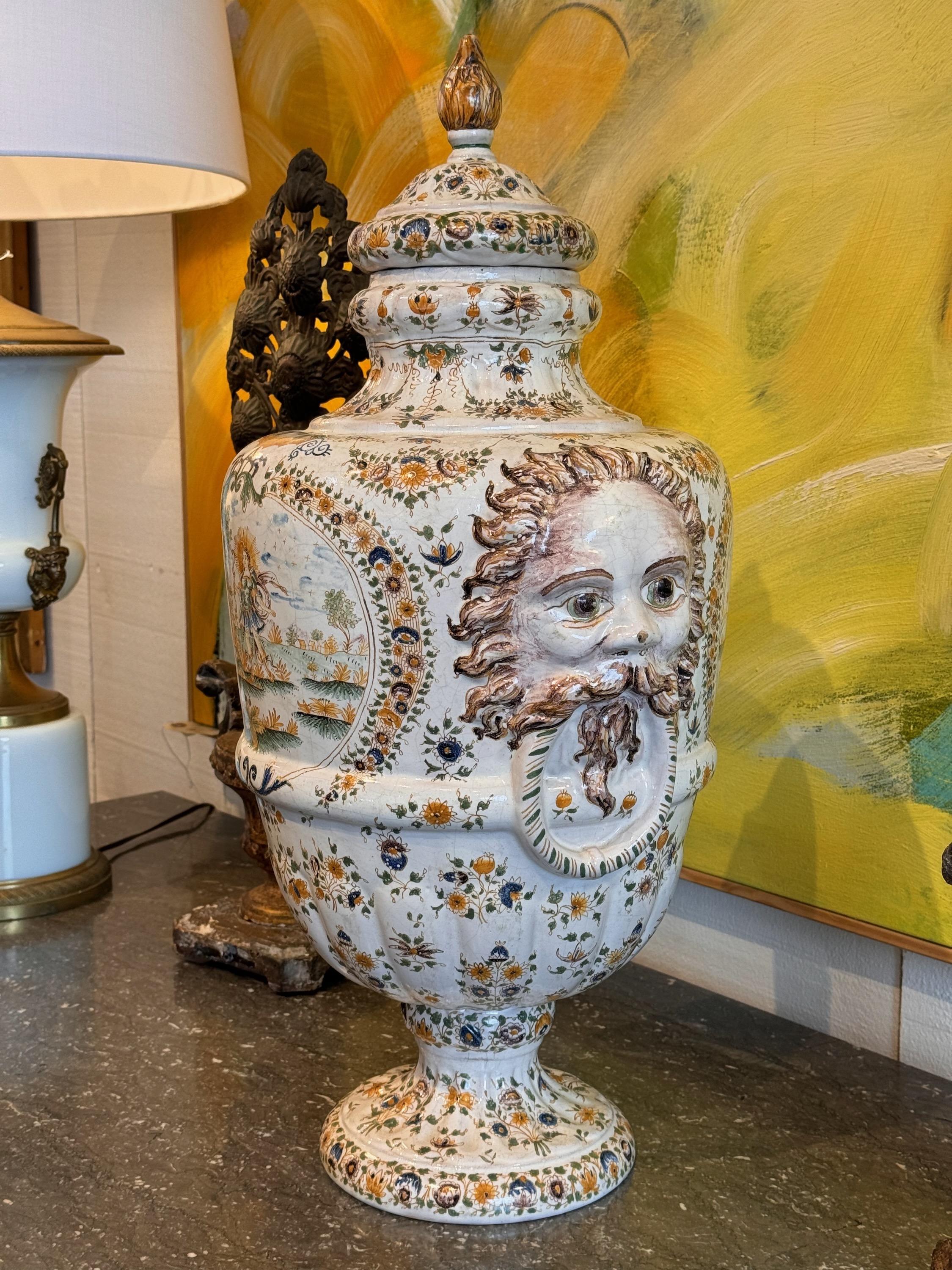 19th Century Faience Urn For Sale 1