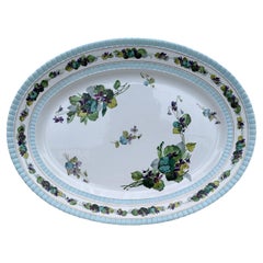Plat à Violettes en faïence du 19ème siècle Hippolyte Boulenger Choisy-le-Roi