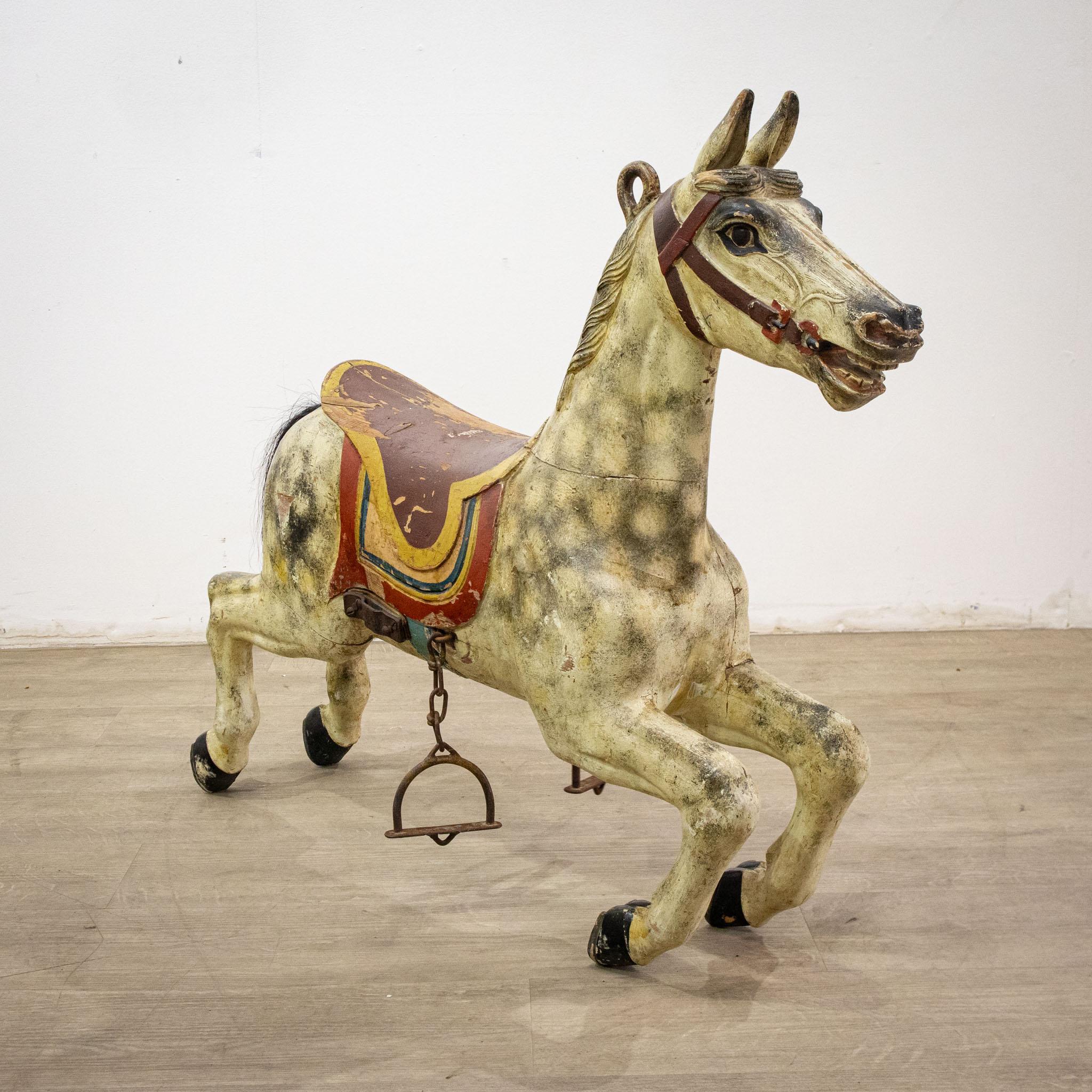 Folk Art 19th Century Fairground Horse with Stand