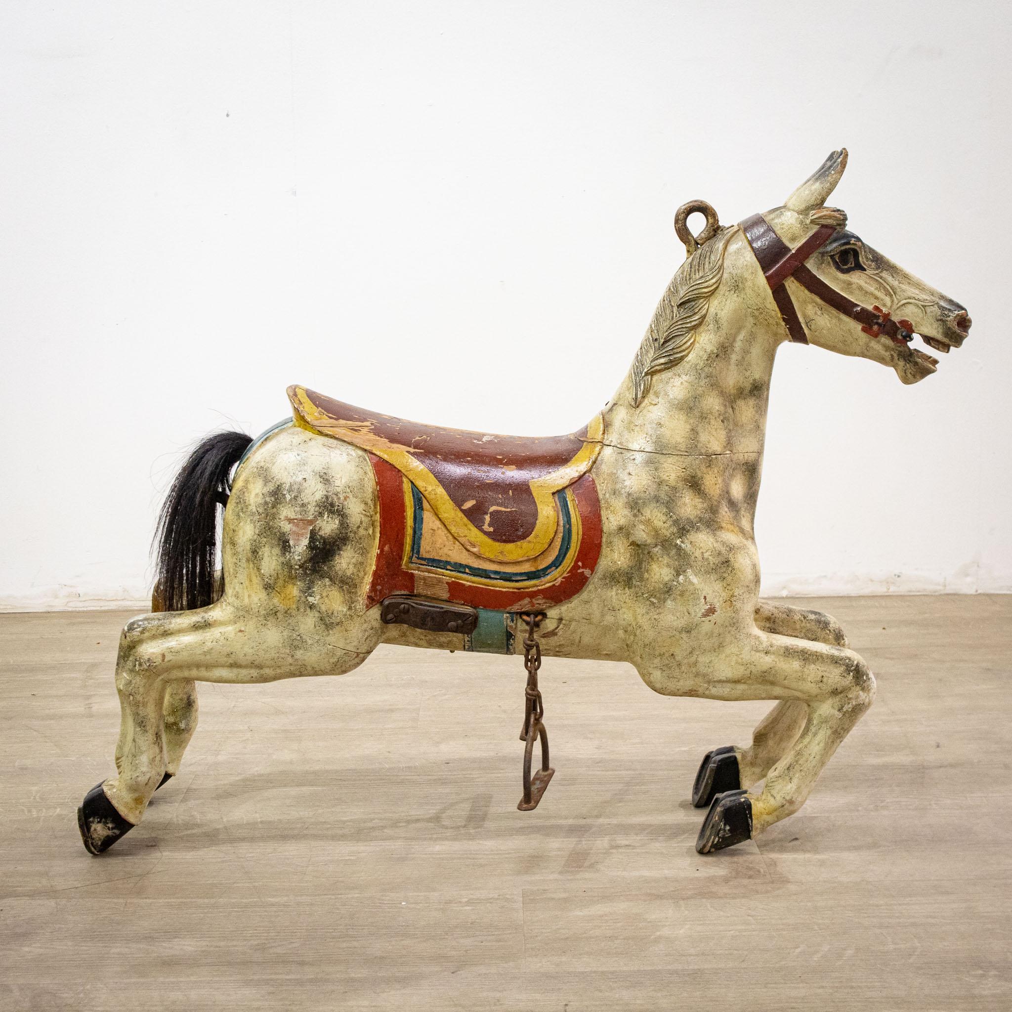 British 19th Century Fairground Horse with Stand