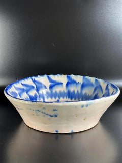 19th Century, Fajalauza Bowl, Hand-Painted Blue & White Pottery, Granada
