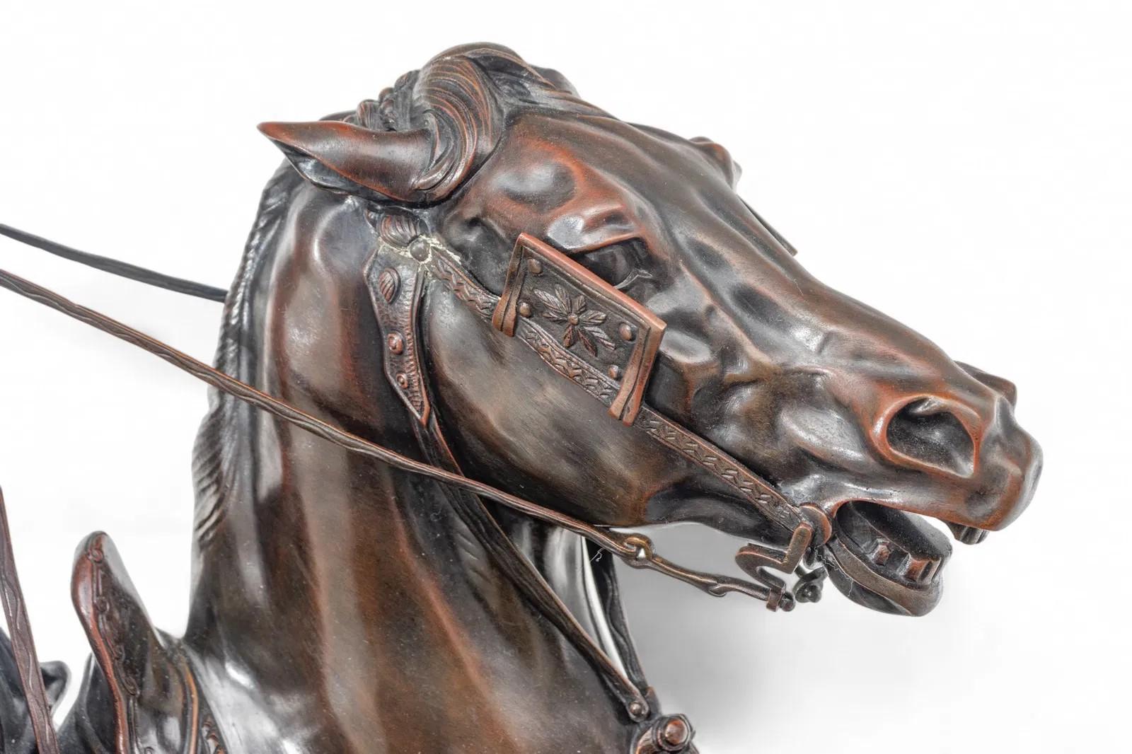 19th Century Falconer on Horseback Bronze Sculpture After Pierre Jules Mene For Sale 1
