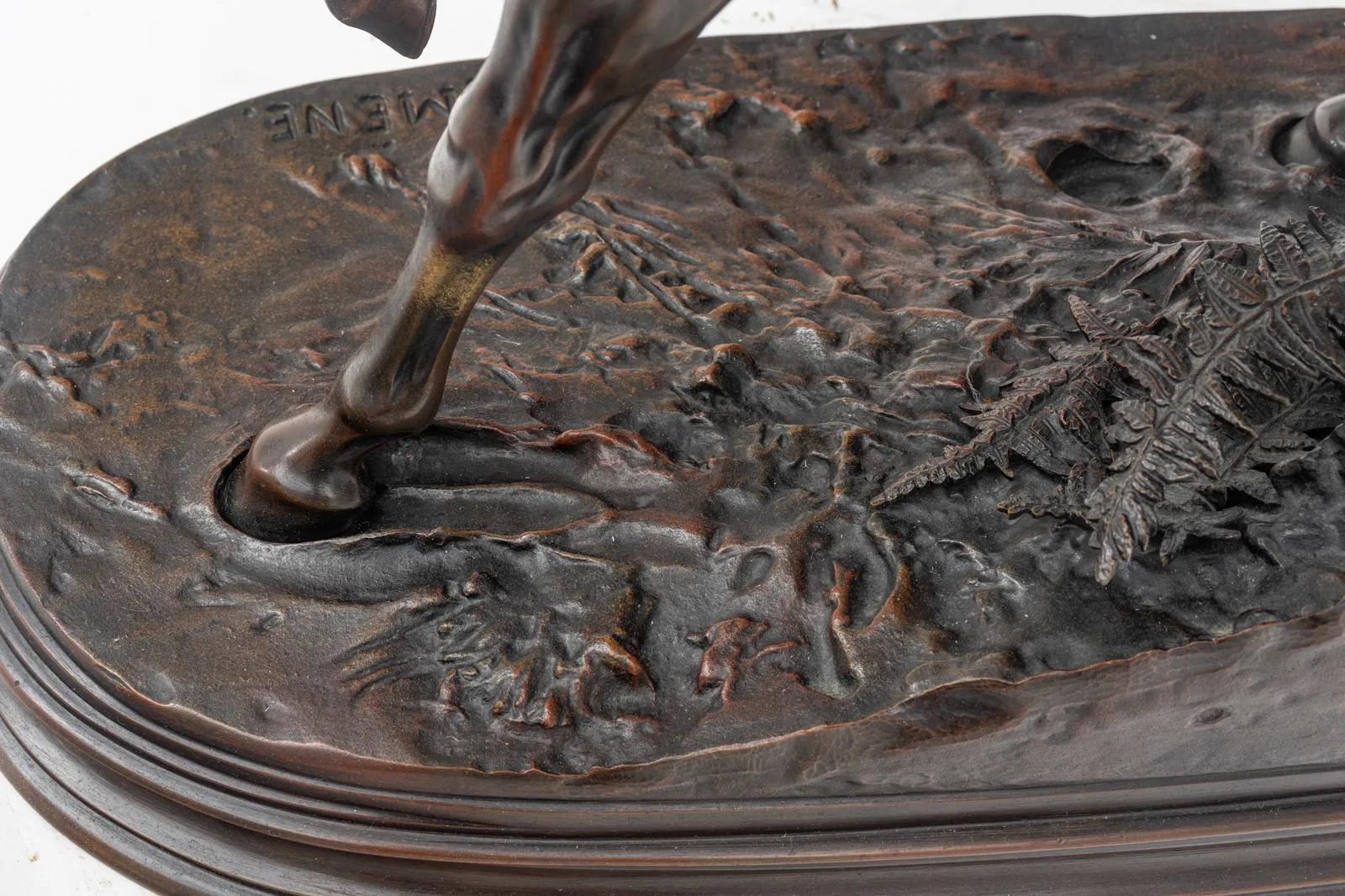 19th Century Falconer on Horseback Bronze Sculpture After Pierre Jules Mene For Sale 2