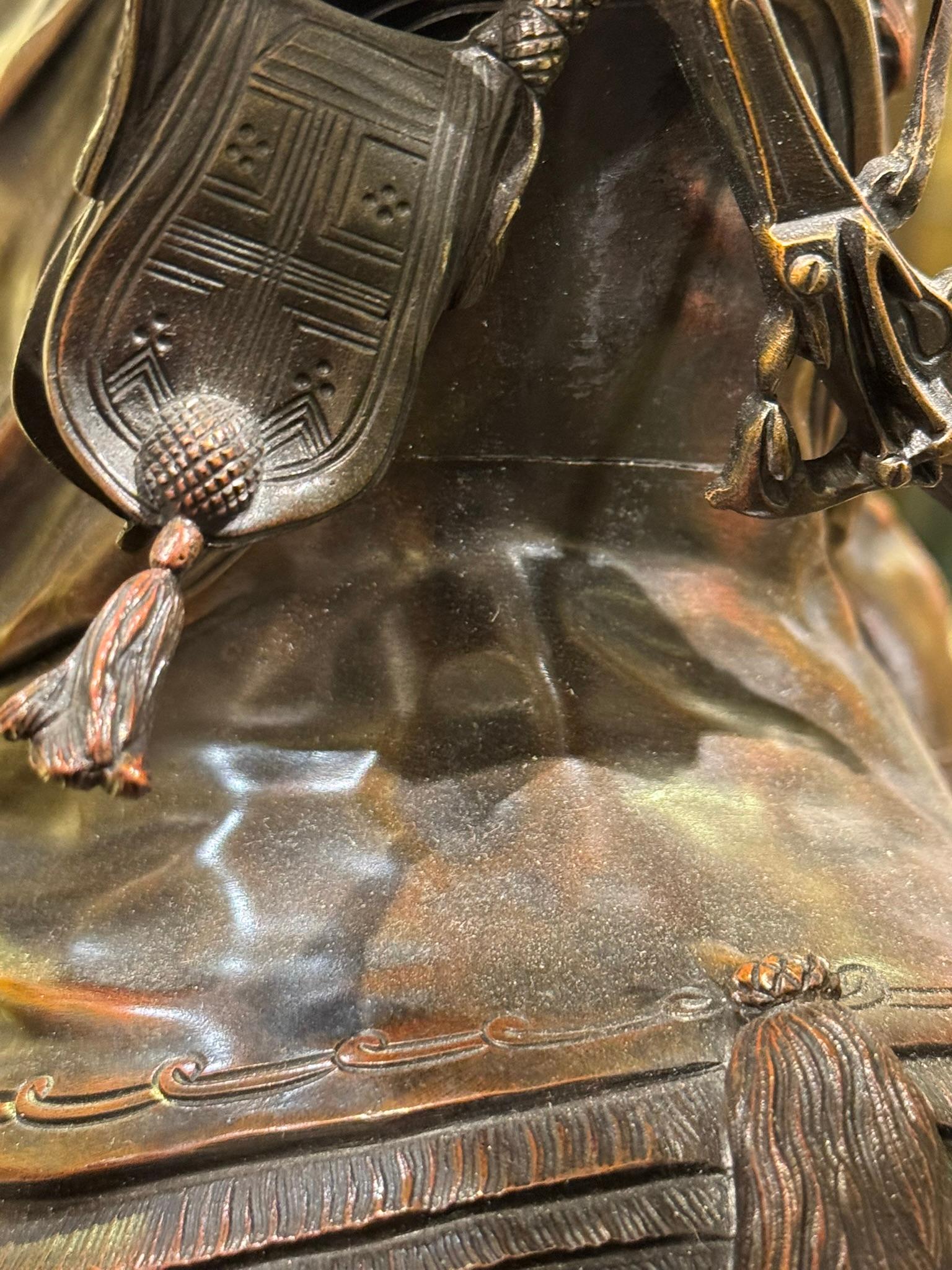 19th Century Falconer on Horseback Bronze Sculpture After Pierre Jules Mene For Sale 4