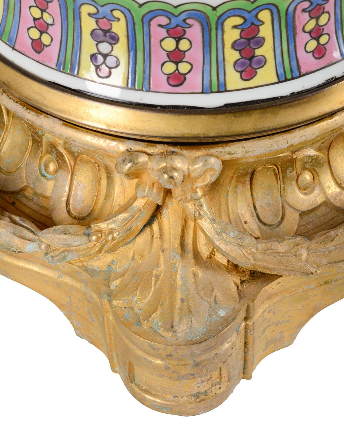 19th Century Famille Rose Style Samson Porcelain Vase / Lamp For Sale 5
