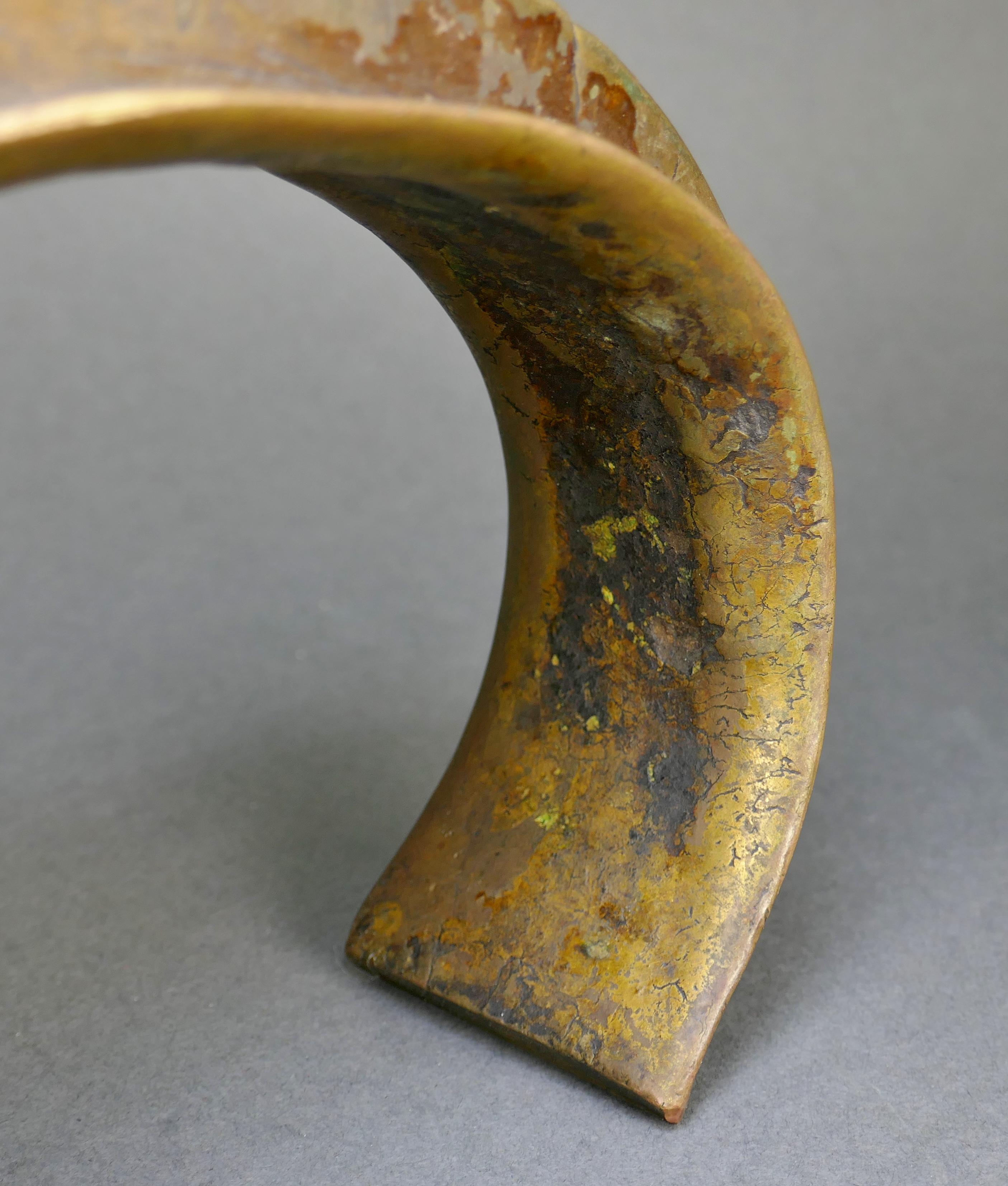 Tribal 19th Century Fang People Bronze Torque Neck Collar from Africa For Sale