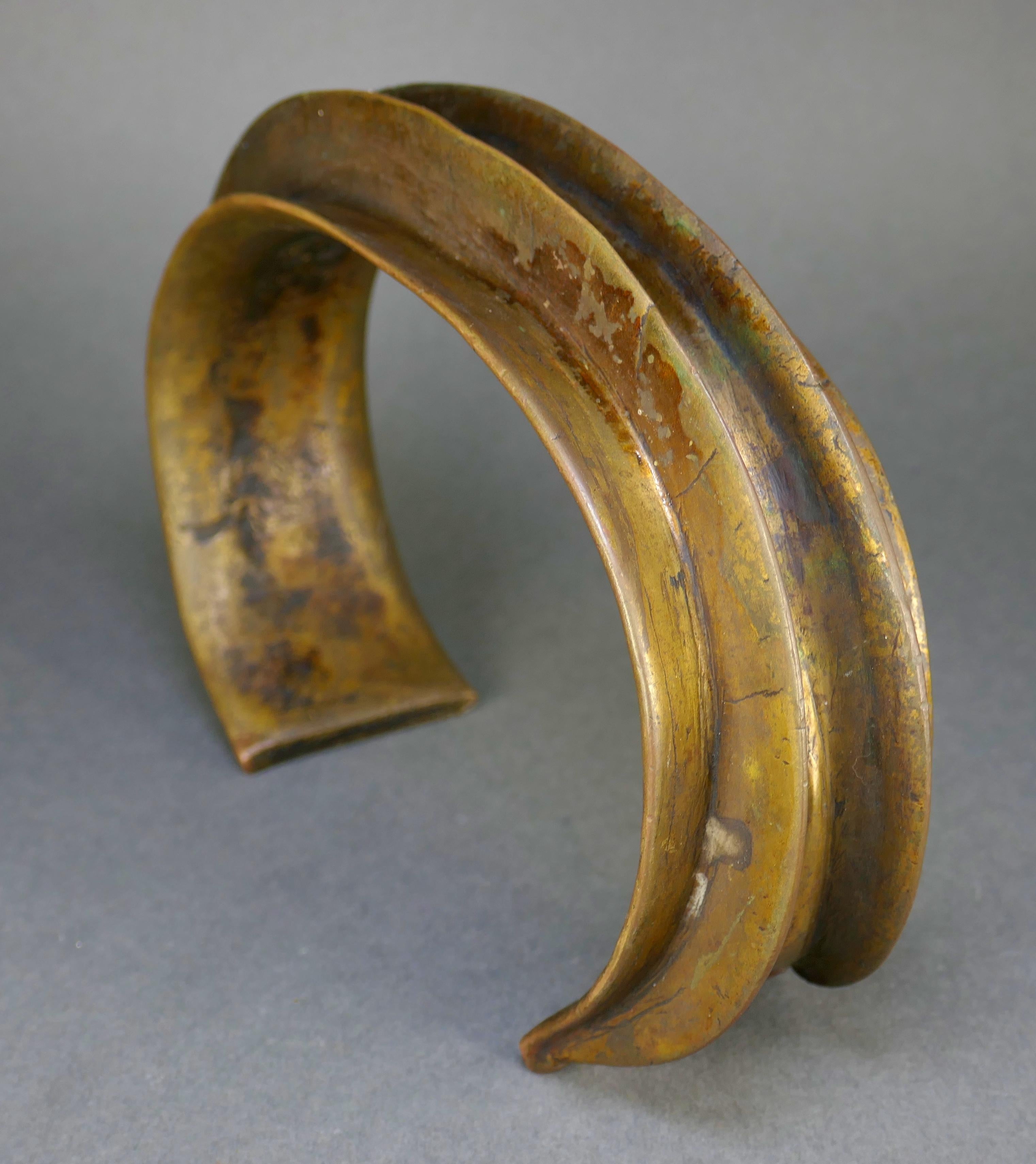 19th Century Fang People Bronze Torque Neck Collar from Africa In Good Condition For Sale In San Juan Capistrano, CA