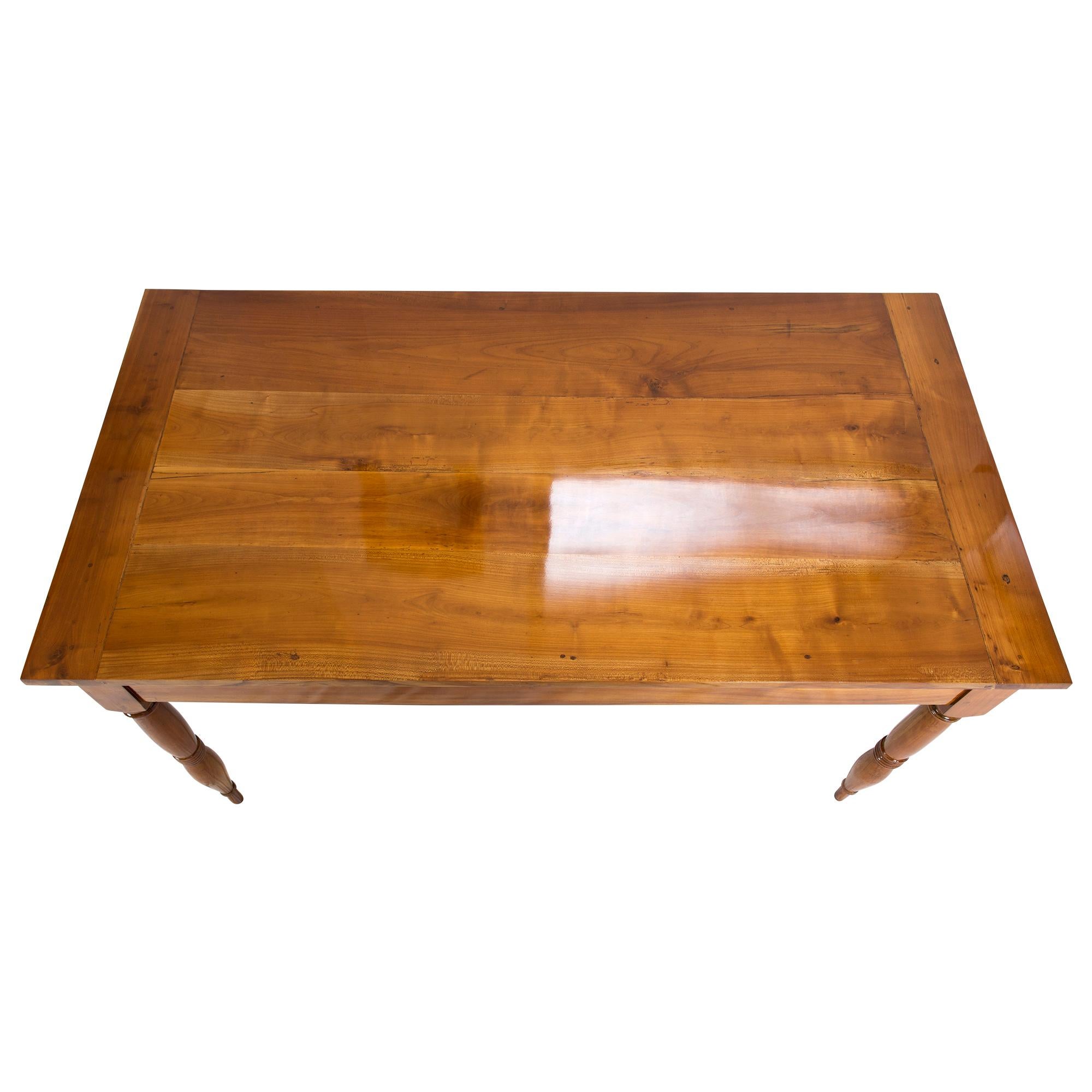 German 19th Century Farmhouse Biedermeier Solid Cherrywood Table