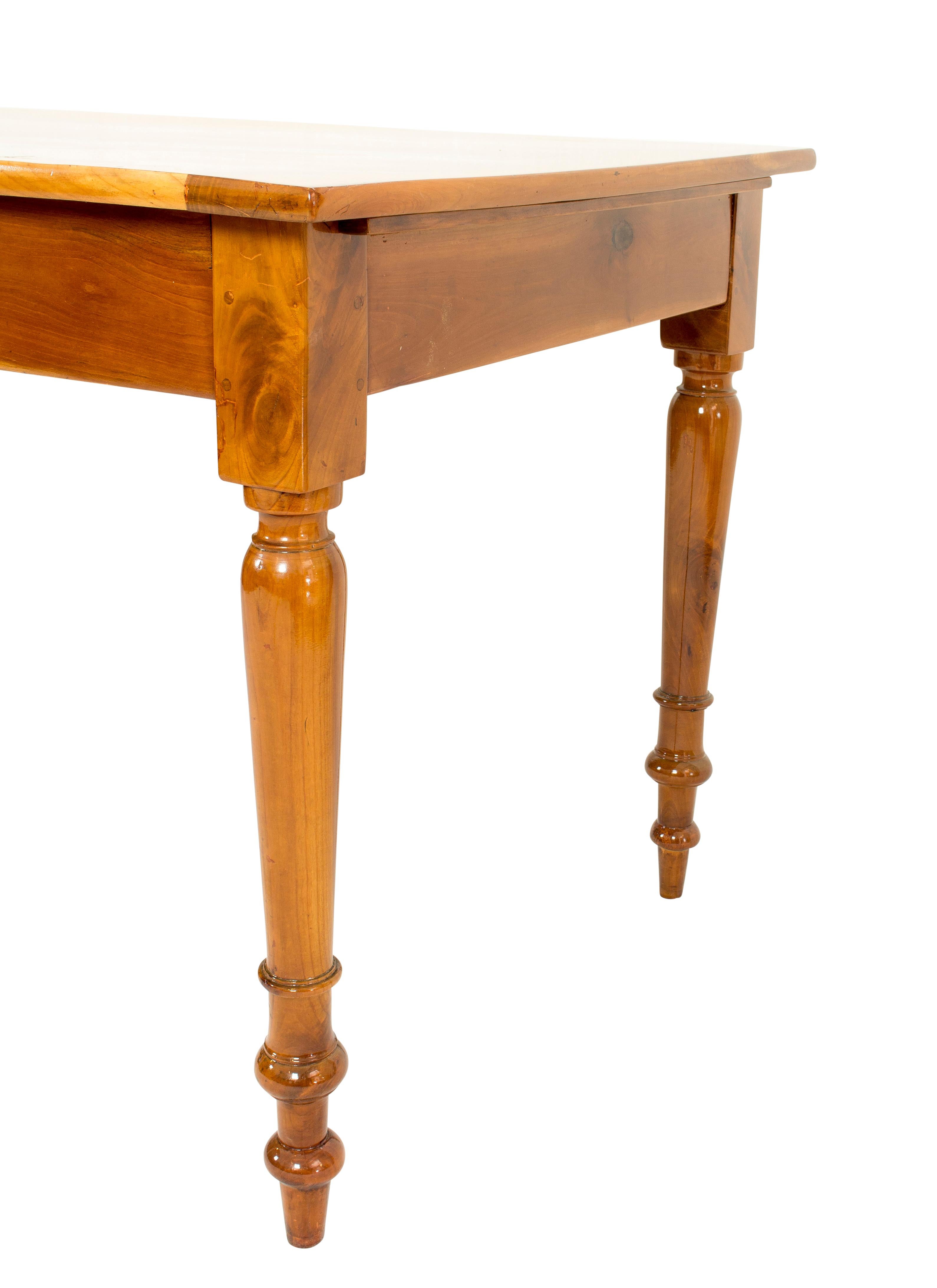 Oak 19th Century Farmhouse Biedermeier Solid Cherrywood Table For Sale