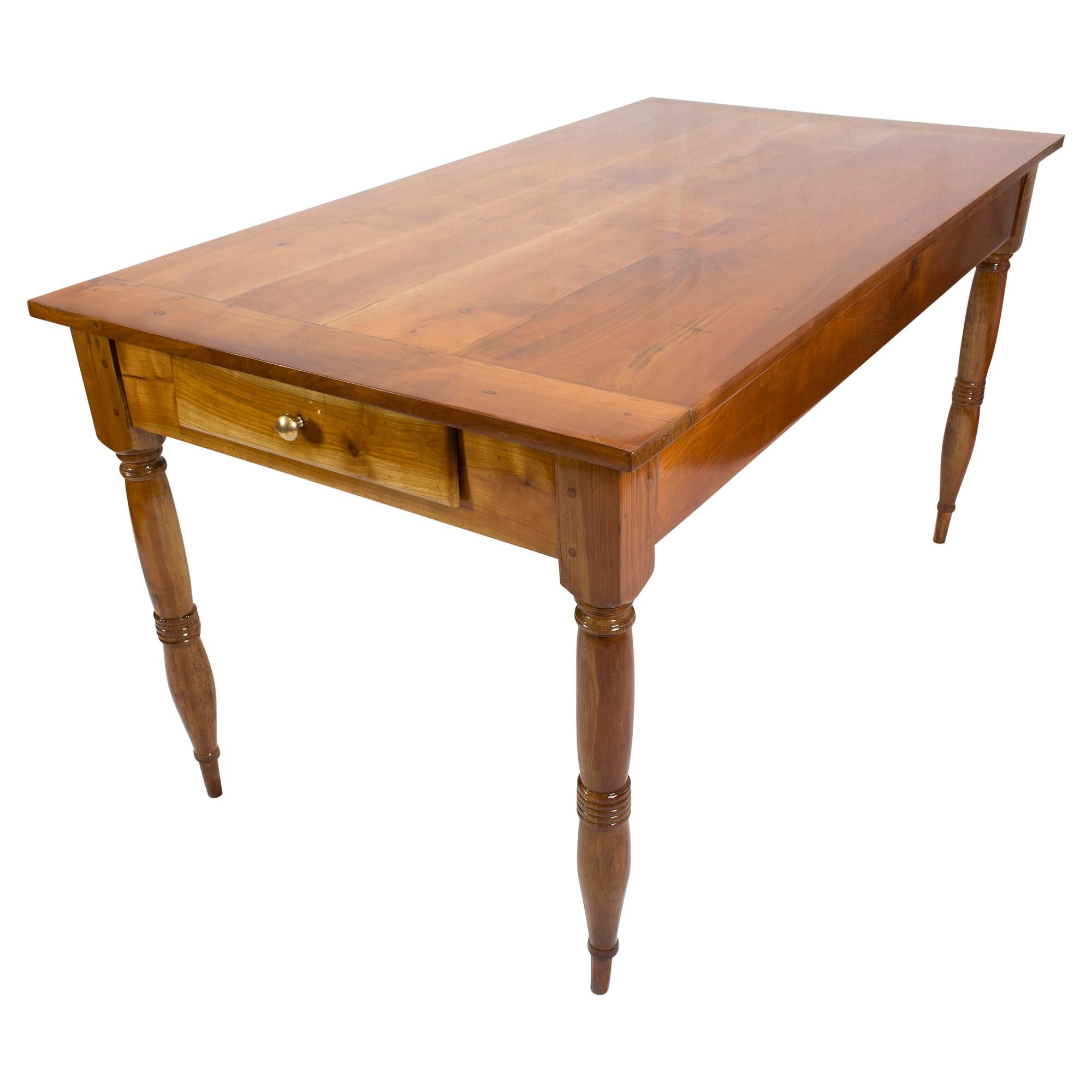 Spruce 19th Century Farmhouse Biedermeier Solid Cherrywood Table