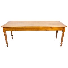 Mesa Biedermeier de granja del siglo XIX de madera maciza de cerezo