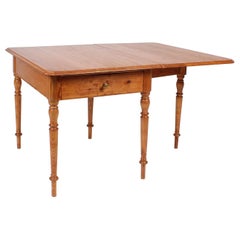 19th Century Farmhouse Dining or Kitchen Table, Drop-Leaf, Sweden, Pine