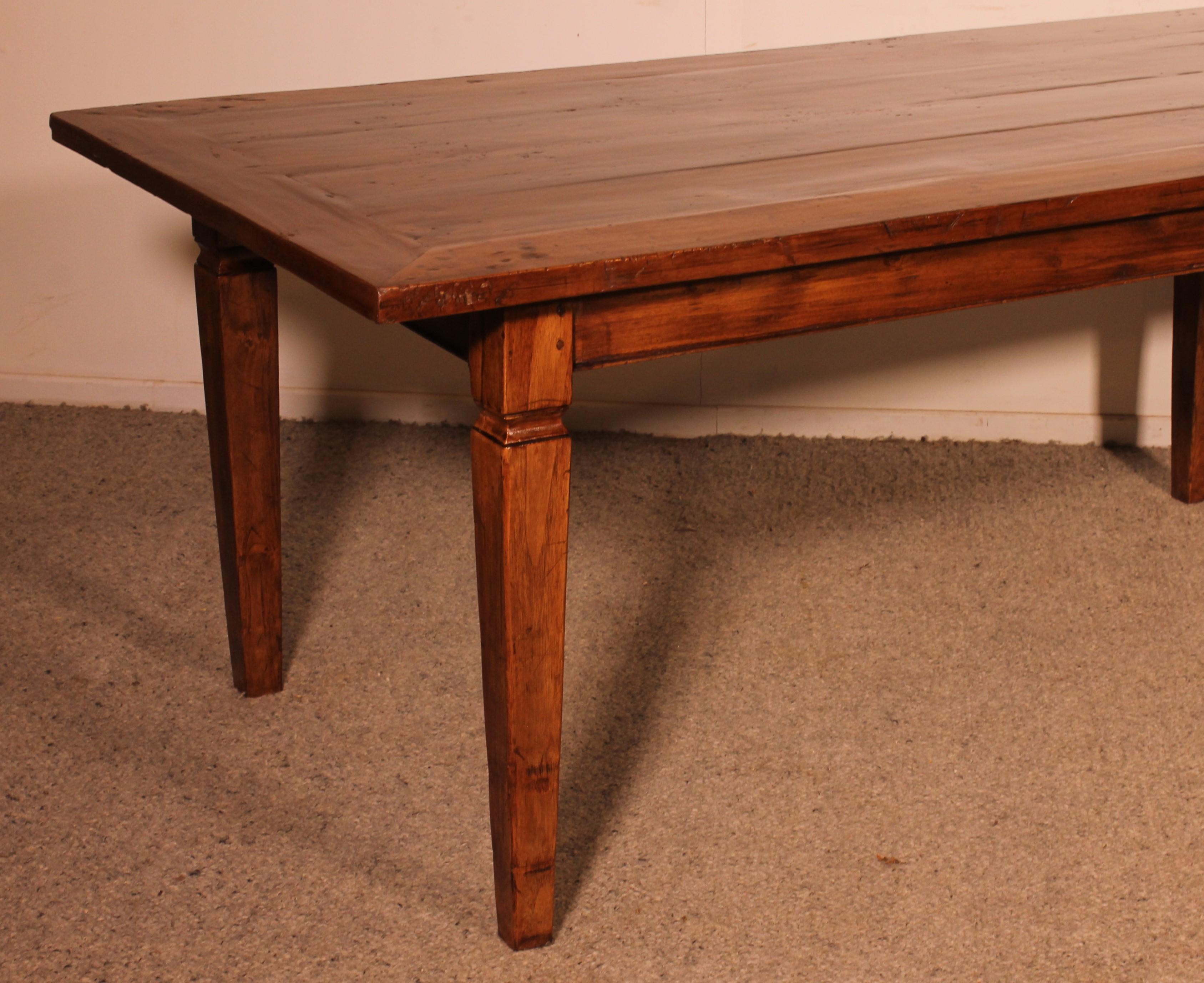 Teak 19th Century Farmhouse Table - Netherlands With A Width Of 94cm For Sale