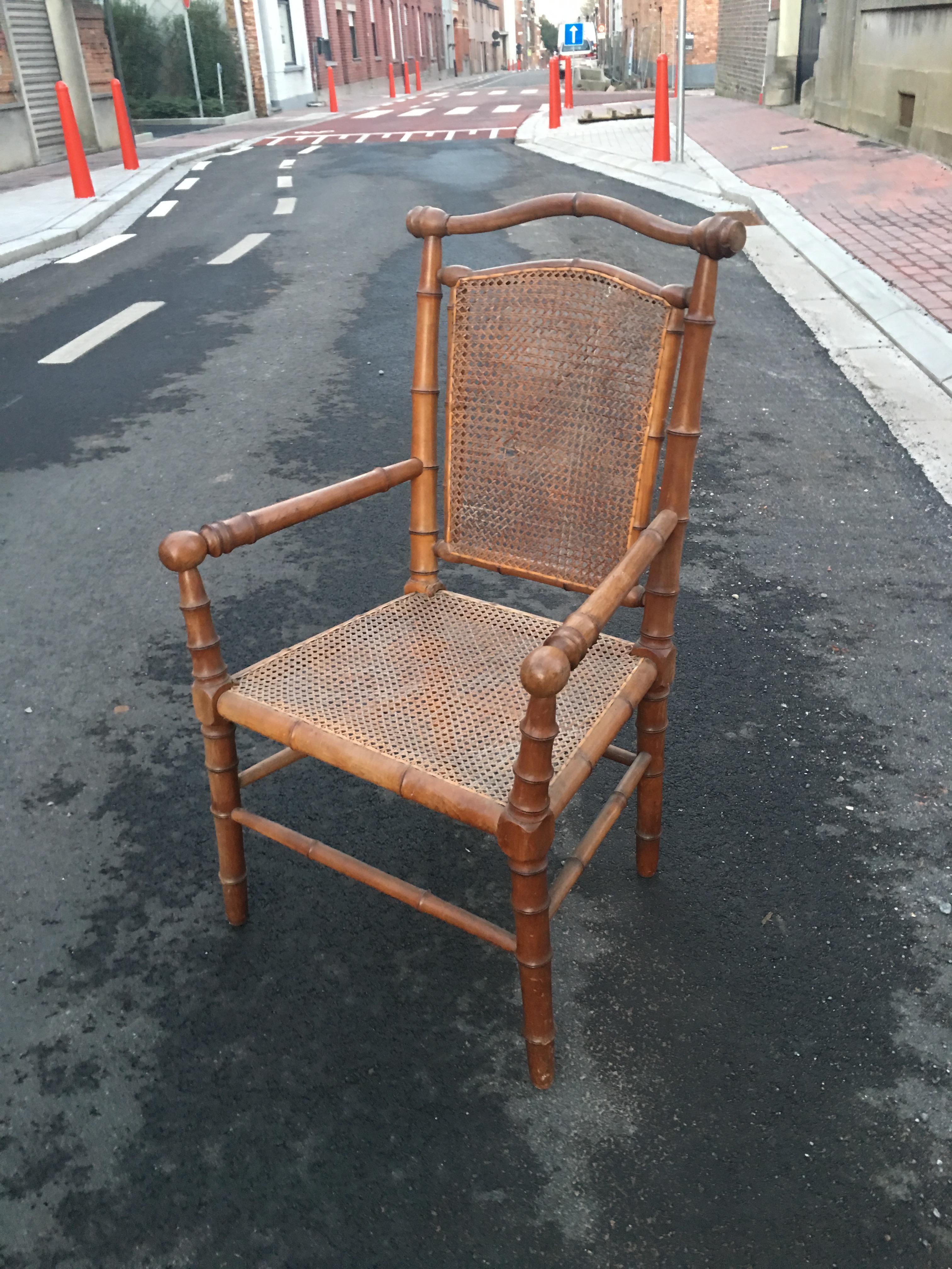 19. Jahrhundert Kunstbambus-Sessel (Art nouveau) im Angebot