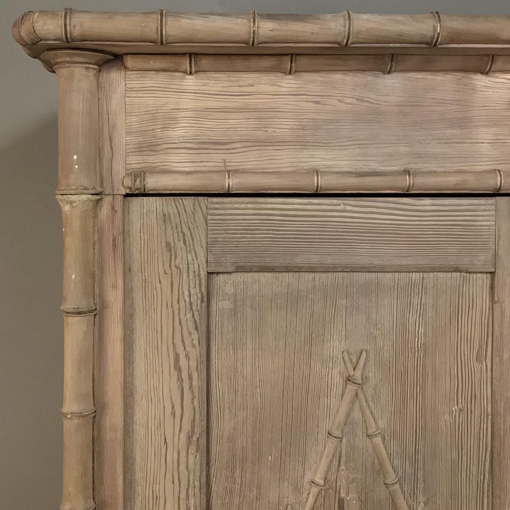 19th Century Faux Bamboo Armoire 3