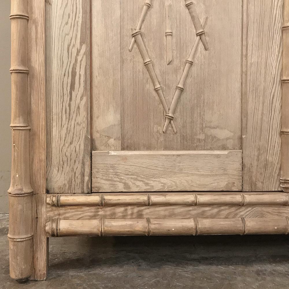 19th Century Faux Bamboo Armoire 4